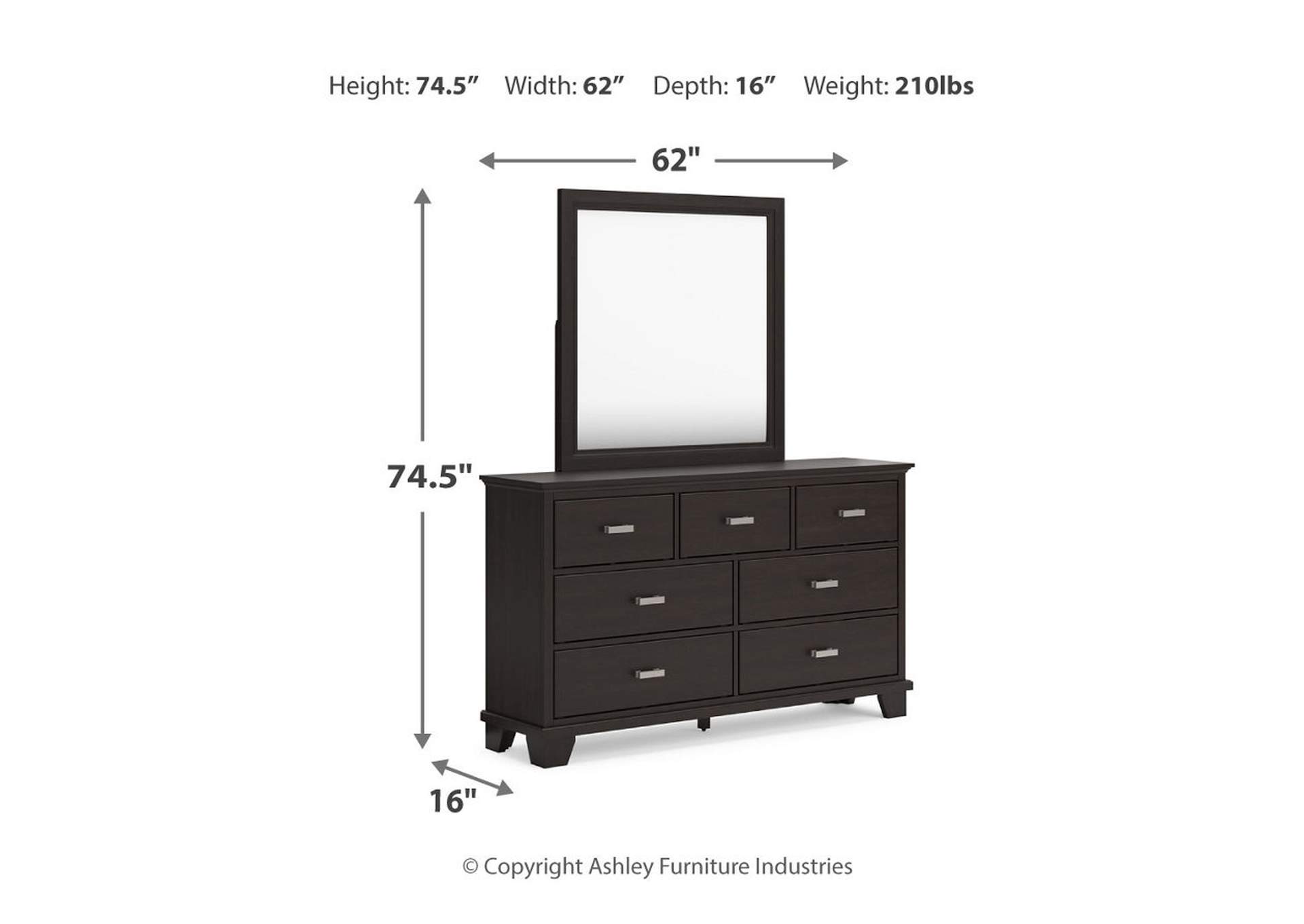 Covetown Twin Panel Bed with Mirrored Dresser and Chest,Signature Design By Ashley