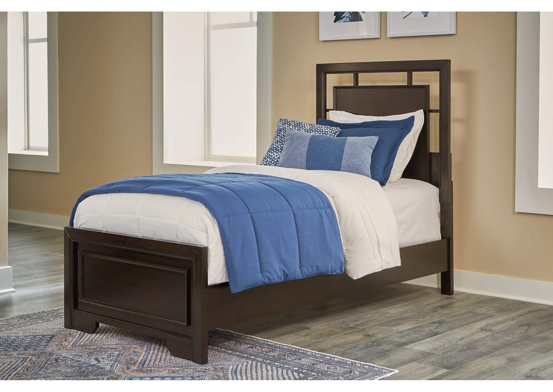 Covetown Twin Panel Bed with Mirrored Dresser and Nightstand,Signature Design By Ashley