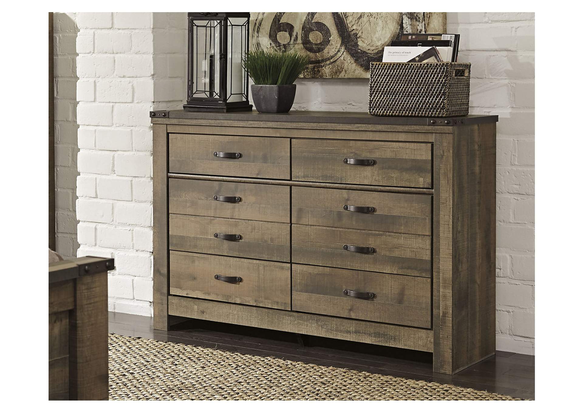 Trinell Queen Poster Bed, Dresser, Mirror, Chest and 2 Nightstands,Signature Design By Ashley