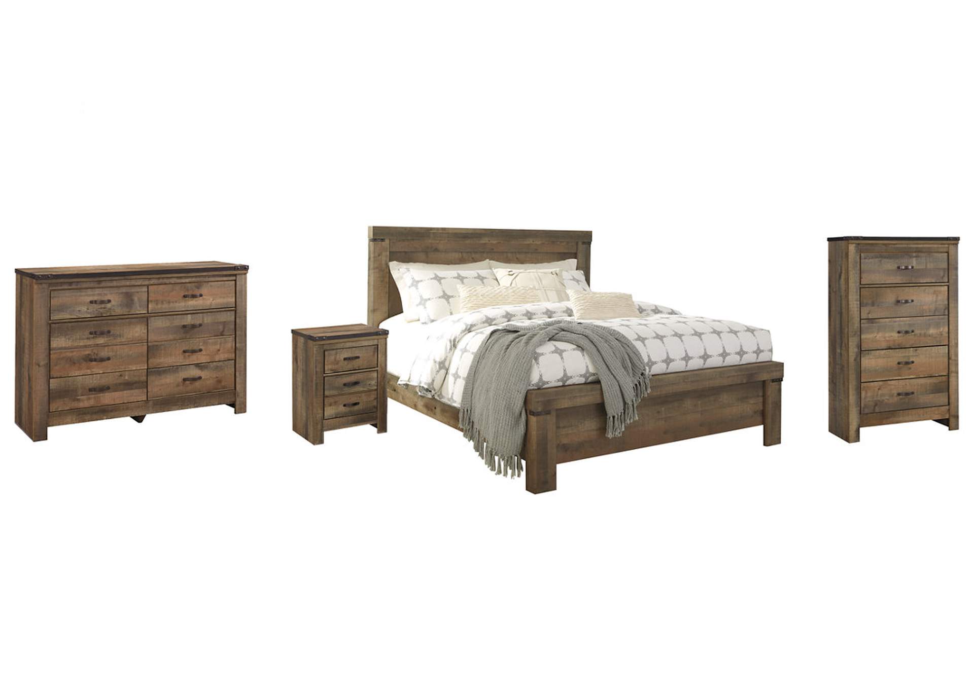 Trinell King Panel Bed with Dresser, Chest and Nightstand,Signature Design By Ashley