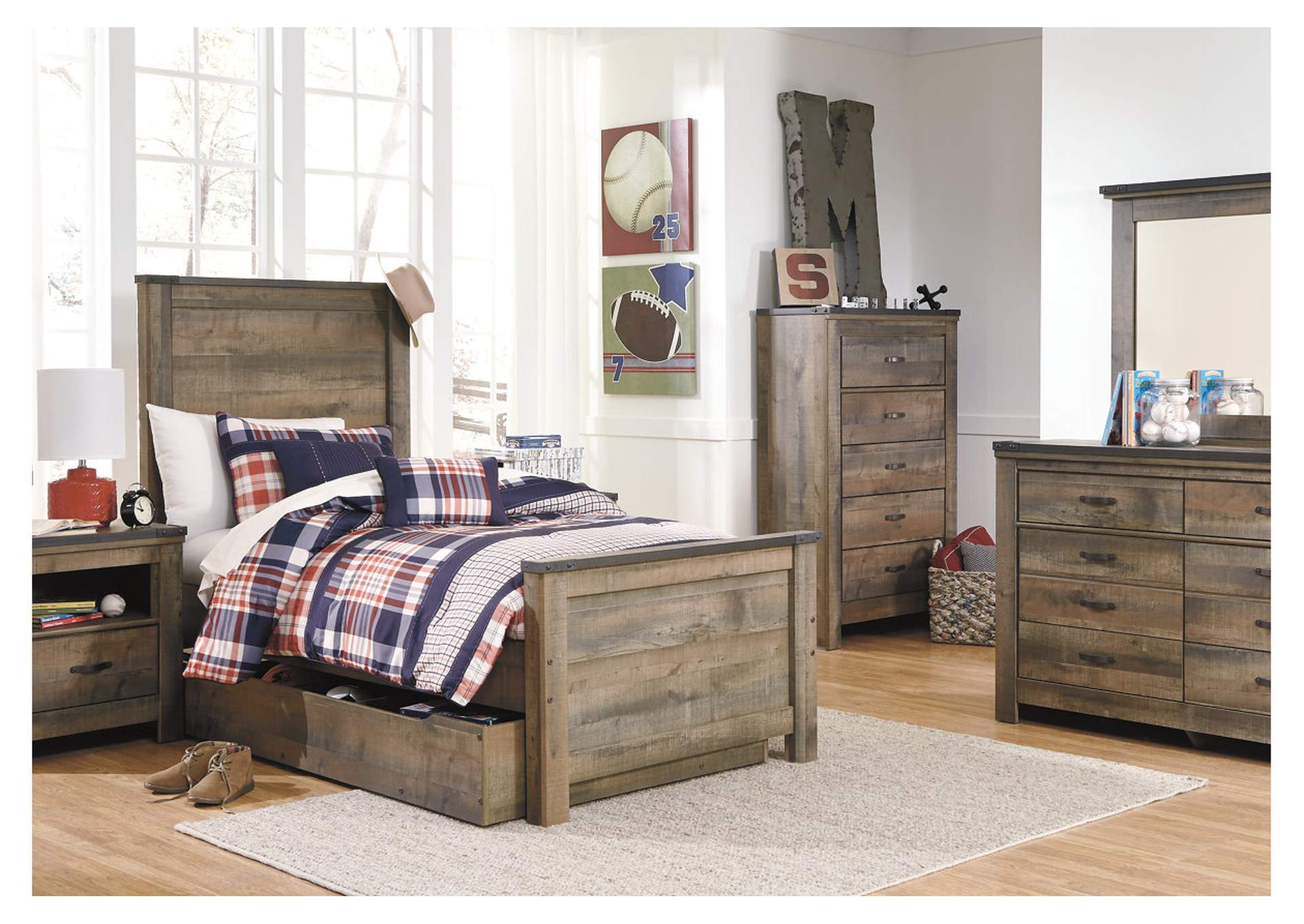 Trinell Twin Panel Bed with 1 Large Storage Drawer,Signature Design By Ashley