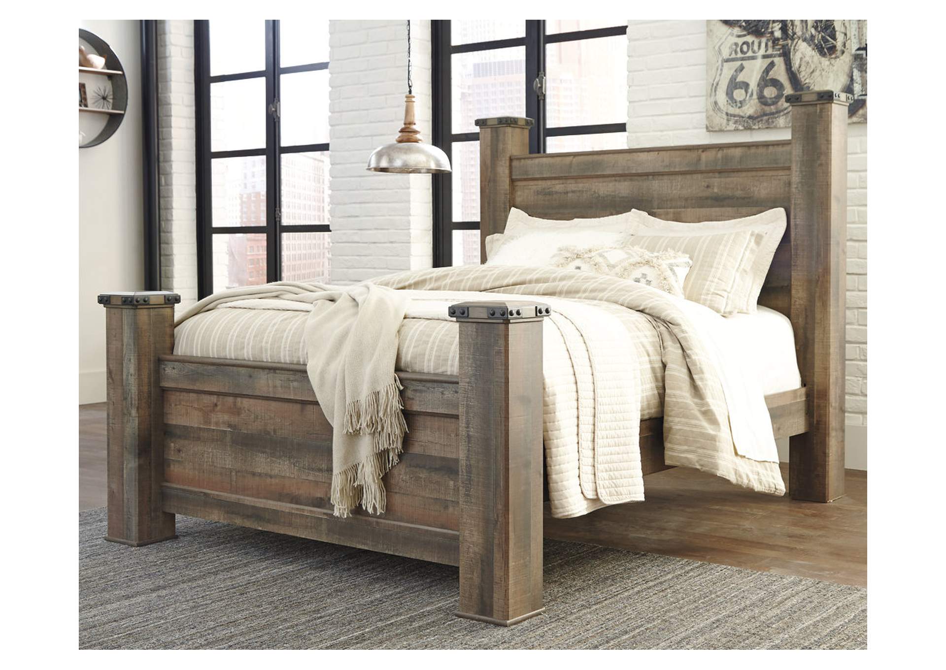 Trinell Queen Poster Bed, Dresser, Mirror and Nightstand,Signature Design By Ashley