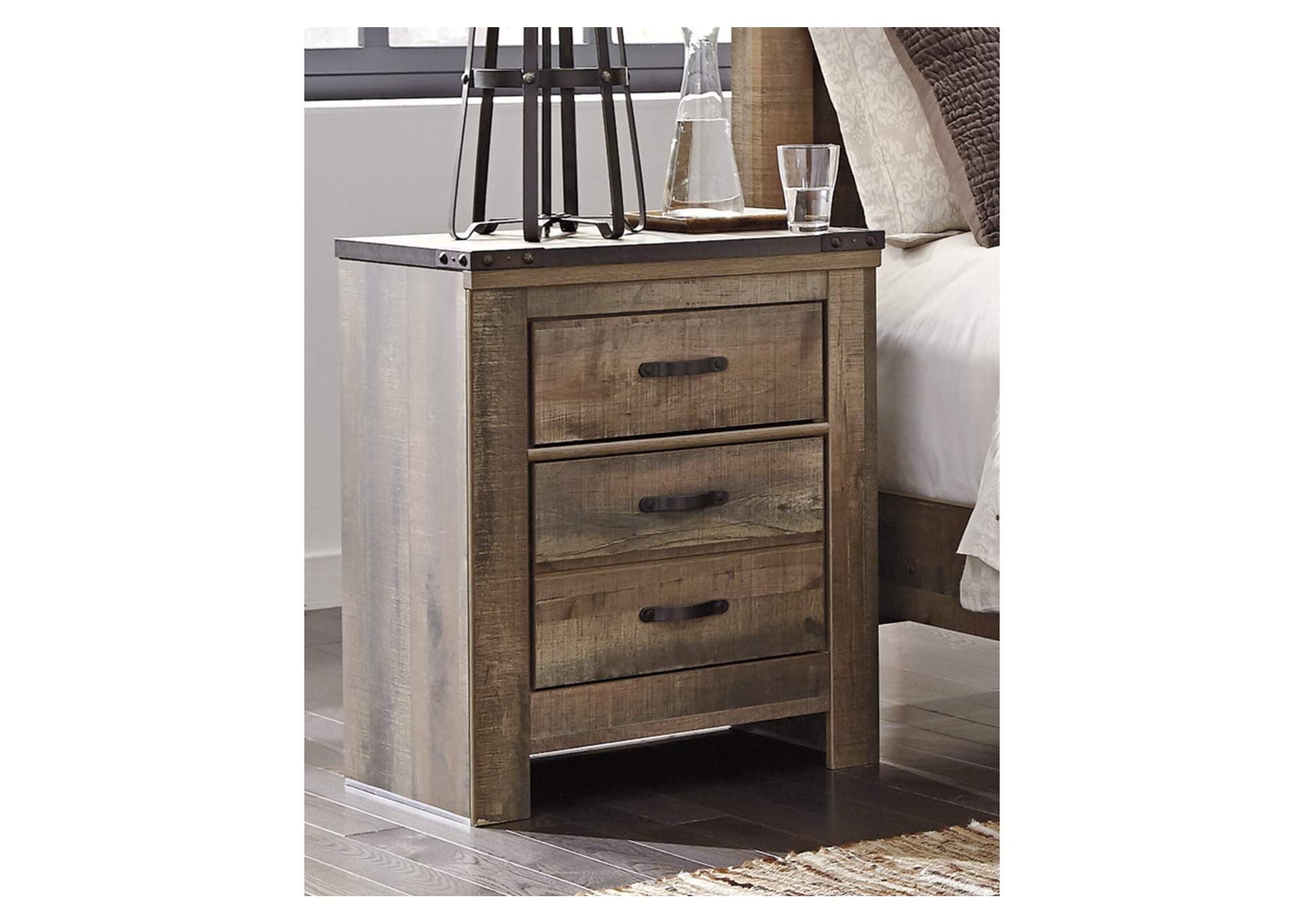 Trinell King Panel Bed and Nightstand,Signature Design By Ashley