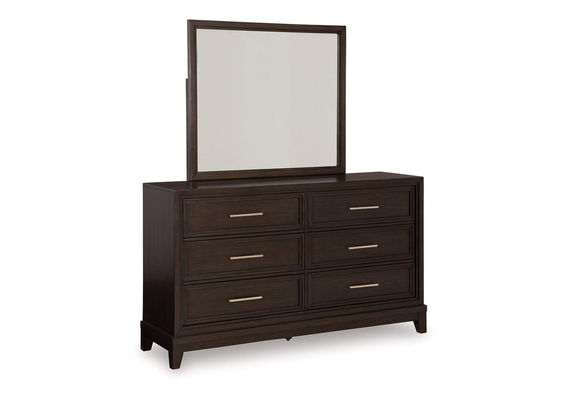 Neymorton King Upholstered Panel Bed with Mirrored Dresser and Nightstand,Signature Design By Ashley