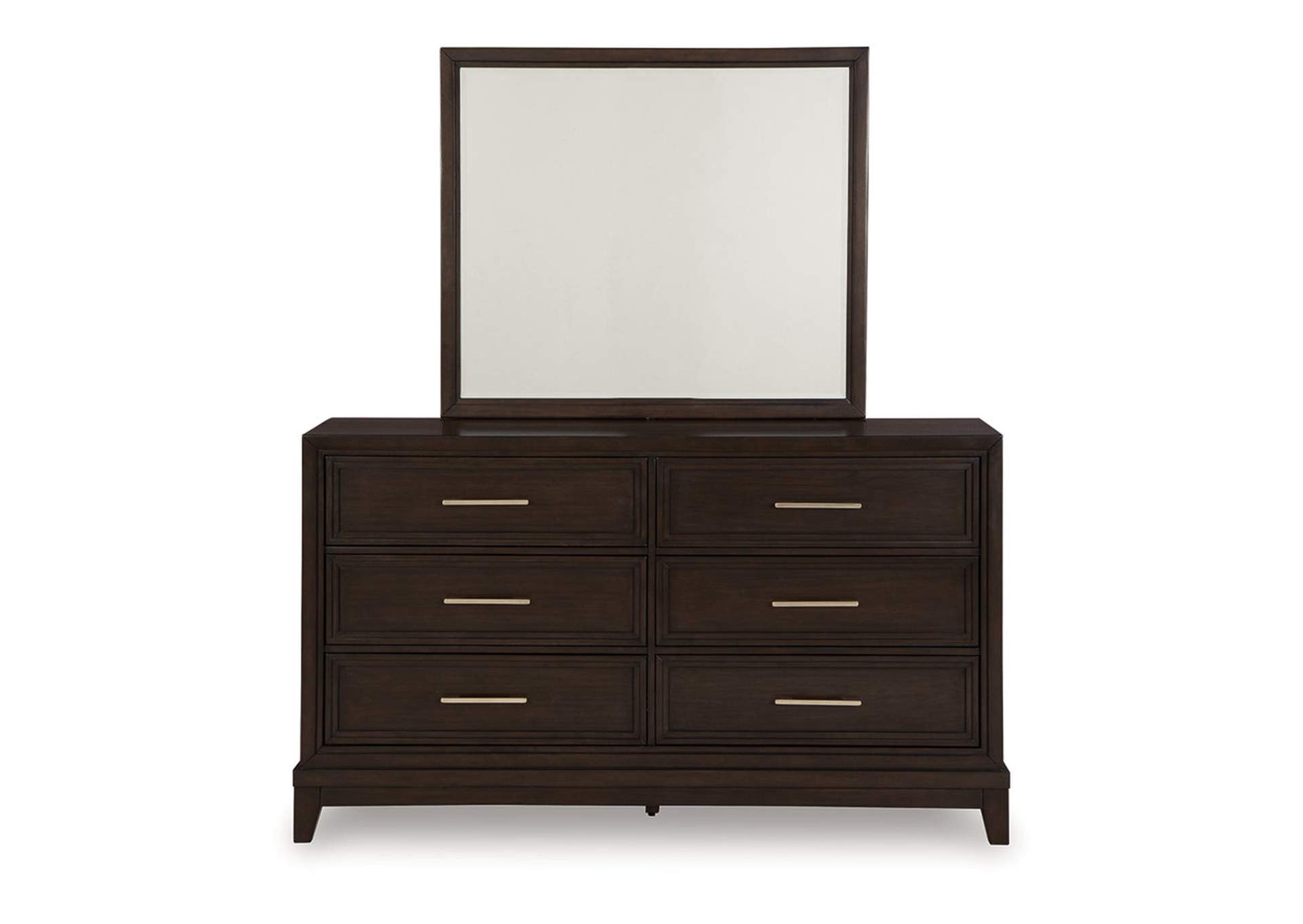 Neymorton Queen Upholstered Panel Bed with Mirrored Dresser and 2 Nightstands,Signature Design By Ashley