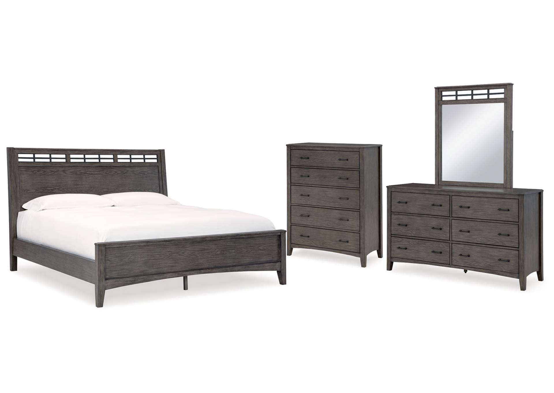 Montillan Queen Panel Bed with Mirrored Dresser and Chest,Signature Design By Ashley