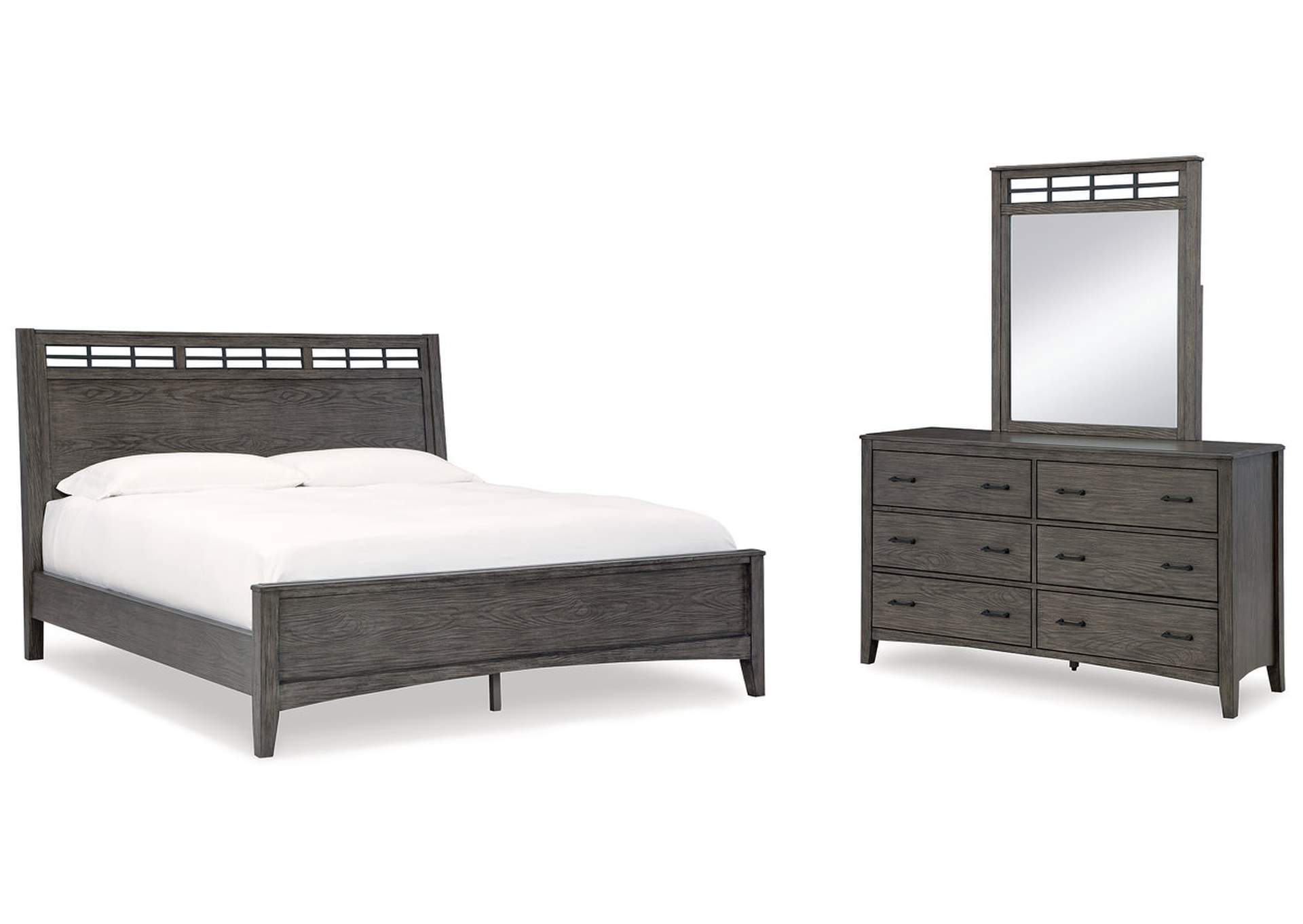 Montillan California King Panel Bed with Mirrored Dresser,Signature Design By Ashley