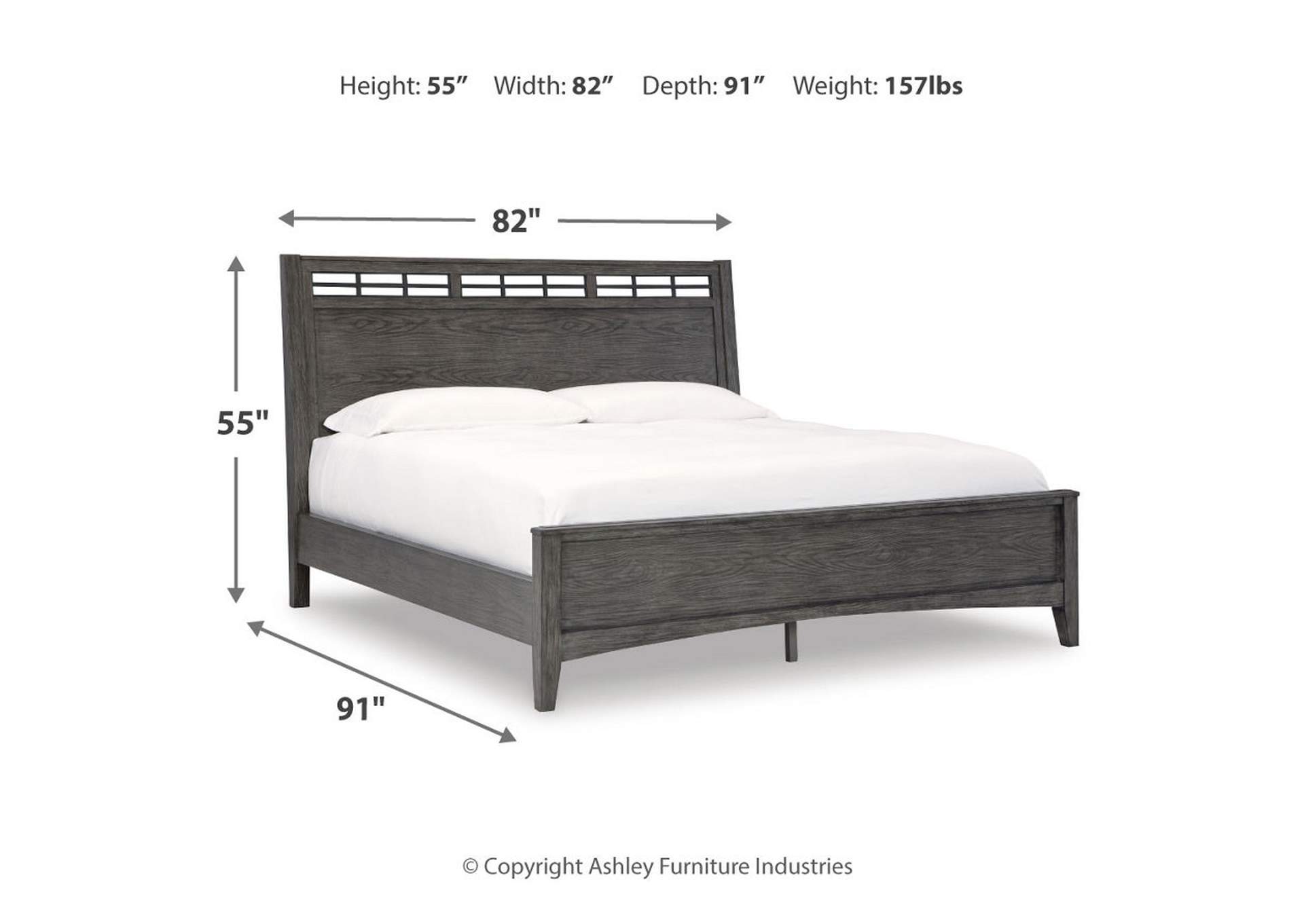 Montillan King Panel Bed with Mirrored Dresser and 2 Nightstands,Signature Design By Ashley