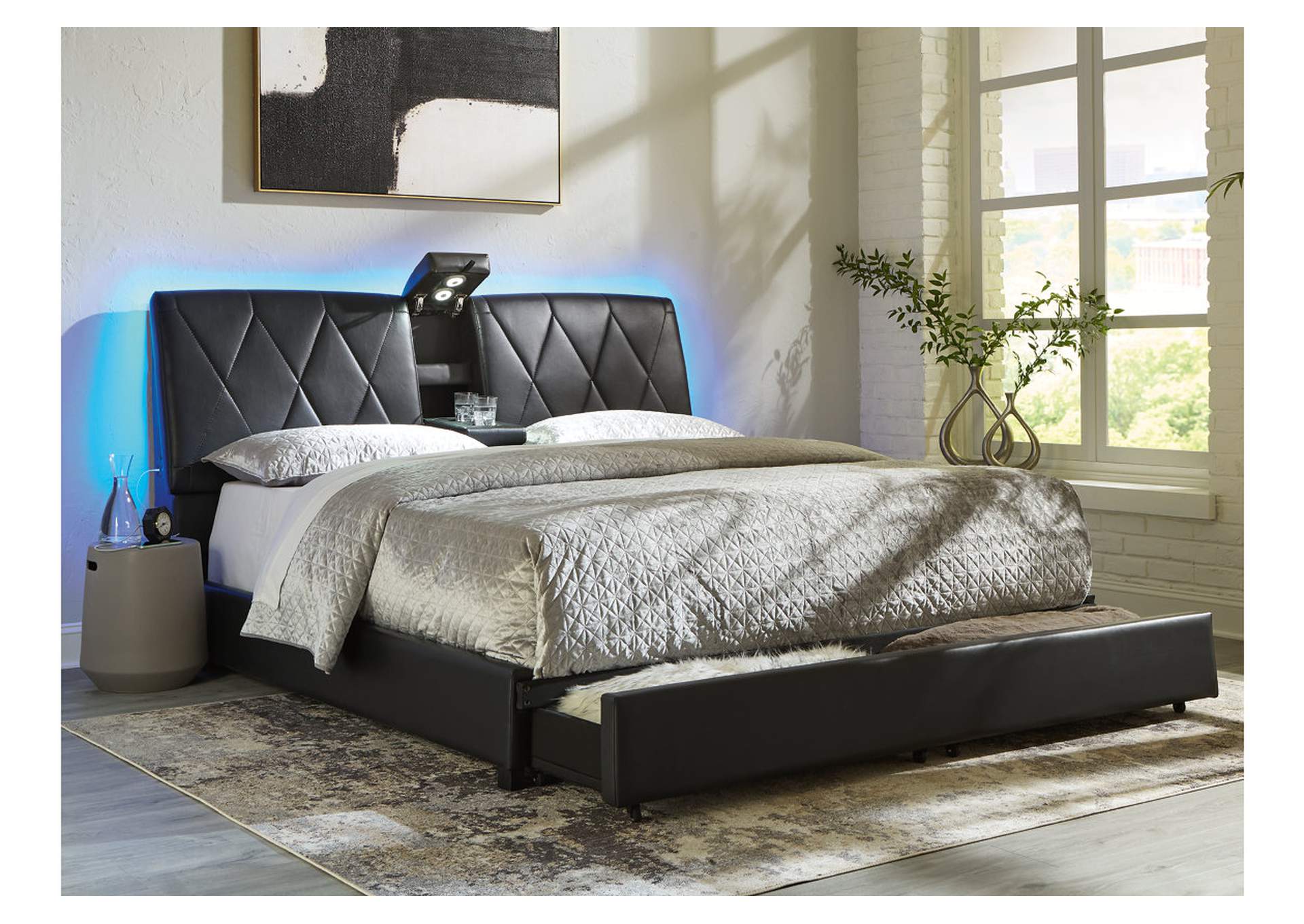 Beckilore King Upholstered Storage Bed,Signature Design By Ashley