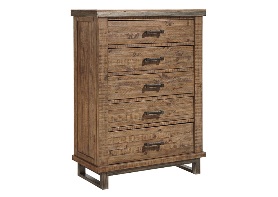 Dondie Warm Brown Five Drawer Chest,ABF Signature Design by Ashley