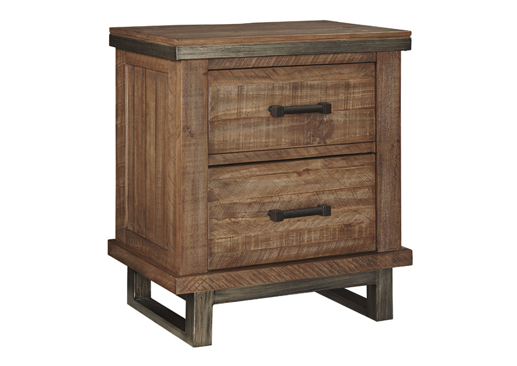 Dondie Warm Brown Two Drawer Nightstand,ABF Signature Design by Ashley