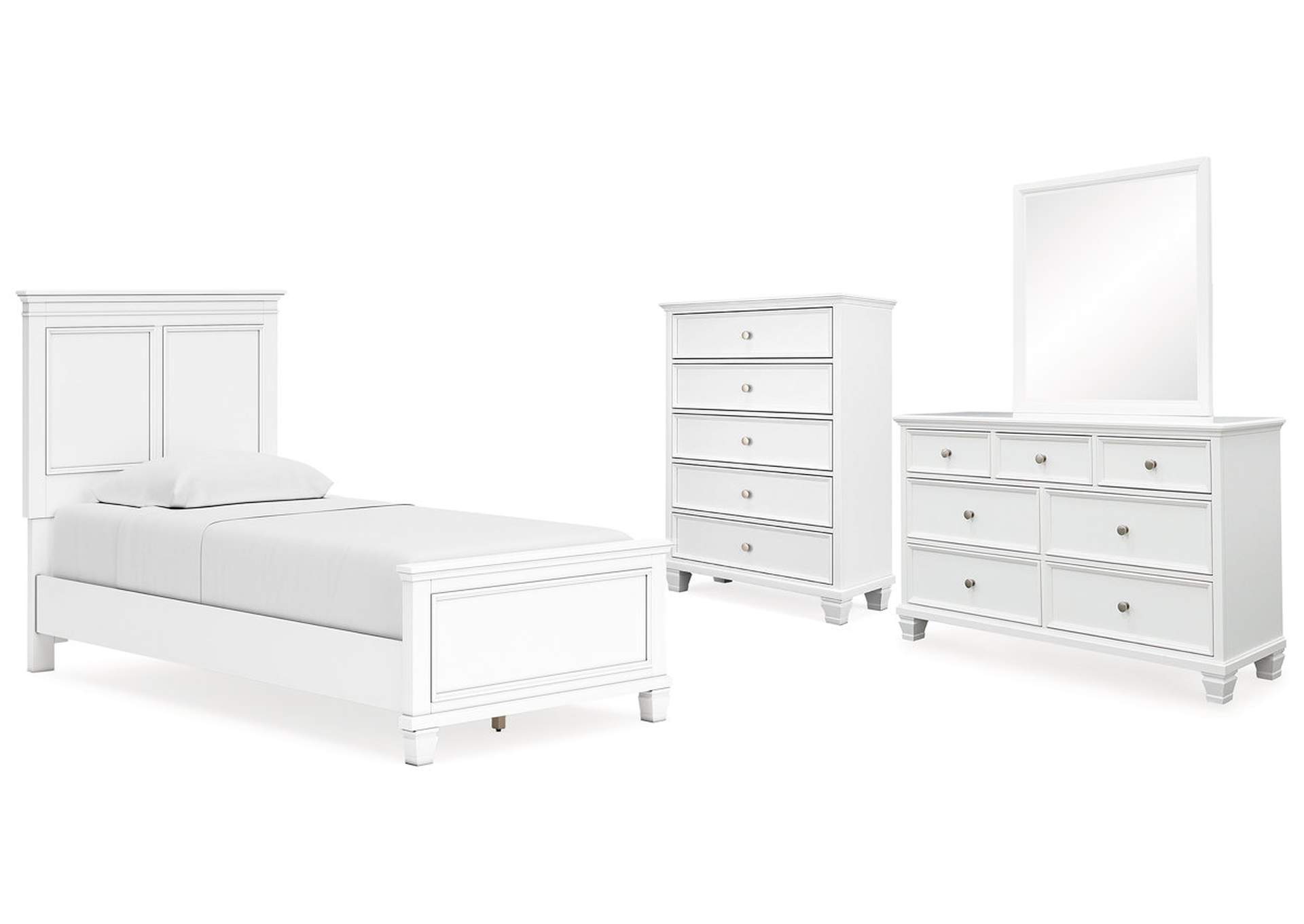 Fortman Twin Panel Bed with Mirrored Dresser and Chest,Signature Design By Ashley