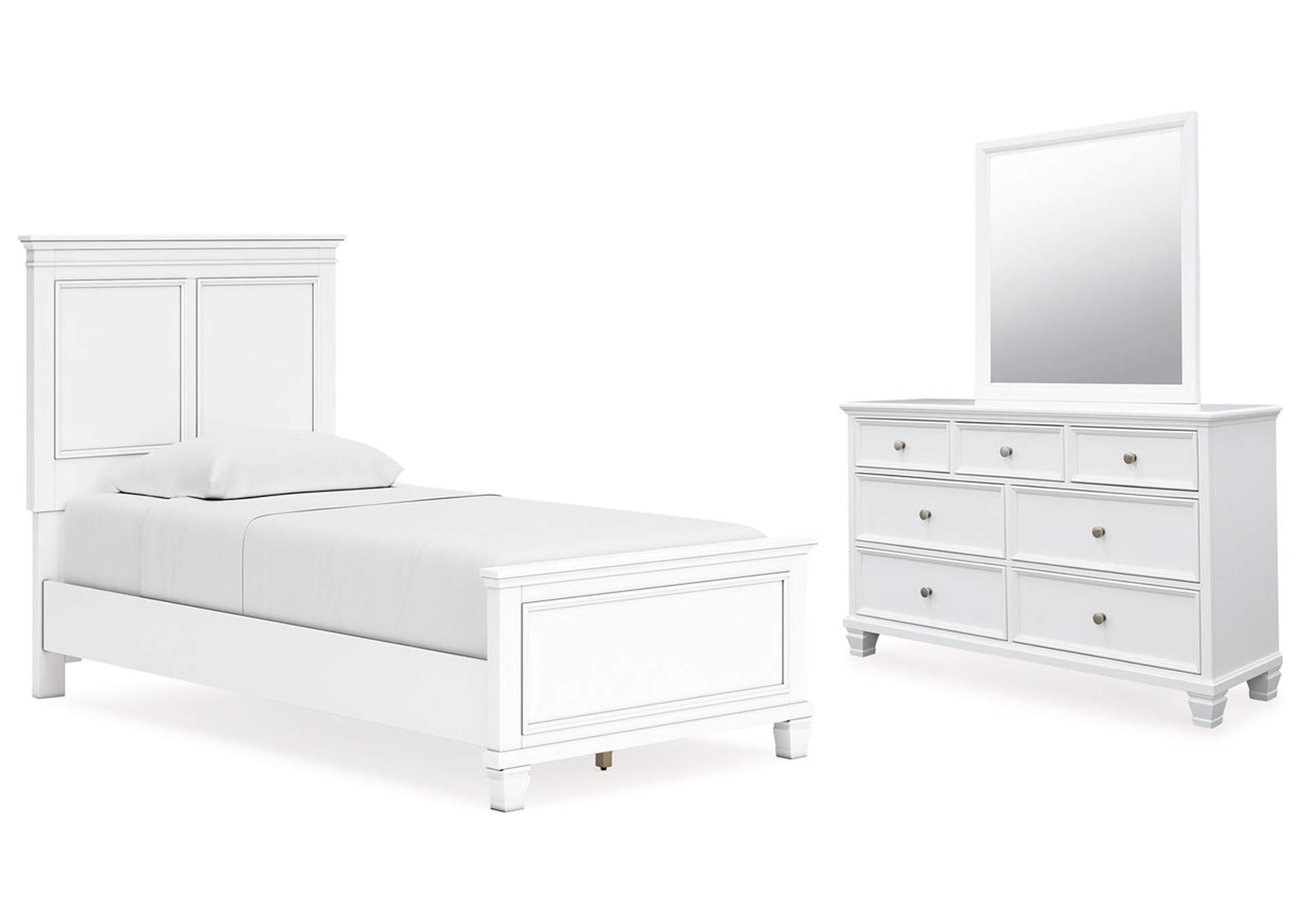 Fortman Twin Panel Bed with Mirrored Dresser,Signature Design By Ashley