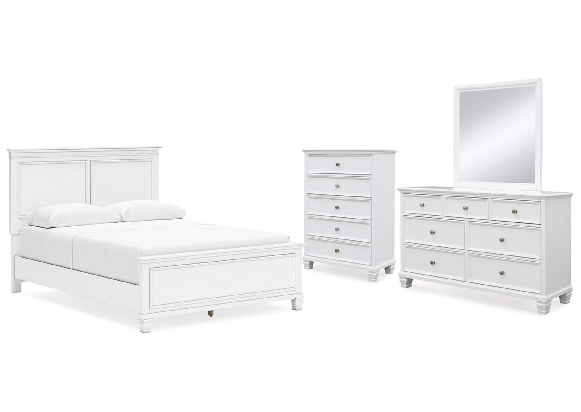 Fortman Queen Panel Bed with Mirrored Dresser and Chest,Signature Design By Ashley