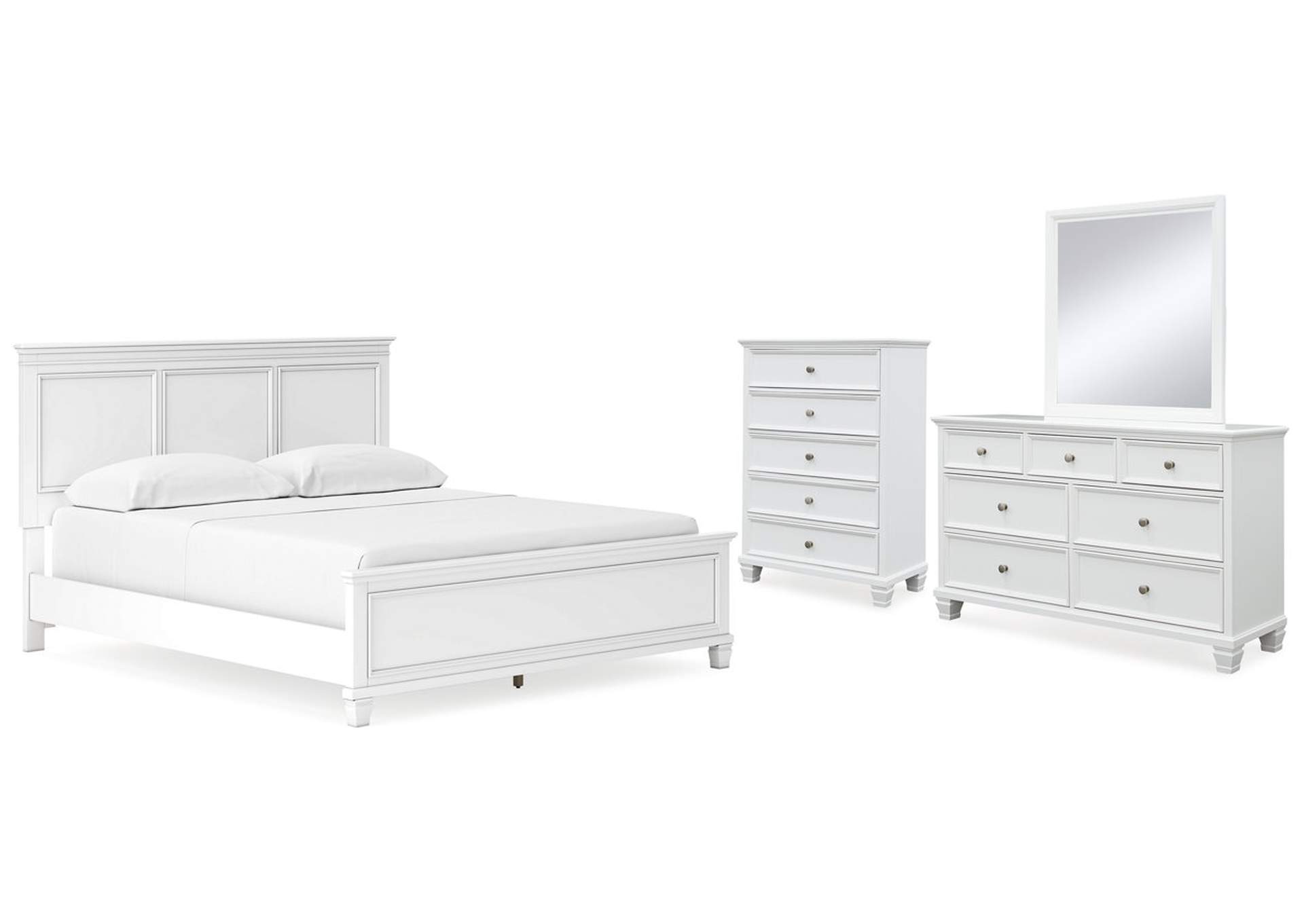 Fortman California King Panel Bed with Mirrored Dresser and Chest,Signature Design By Ashley