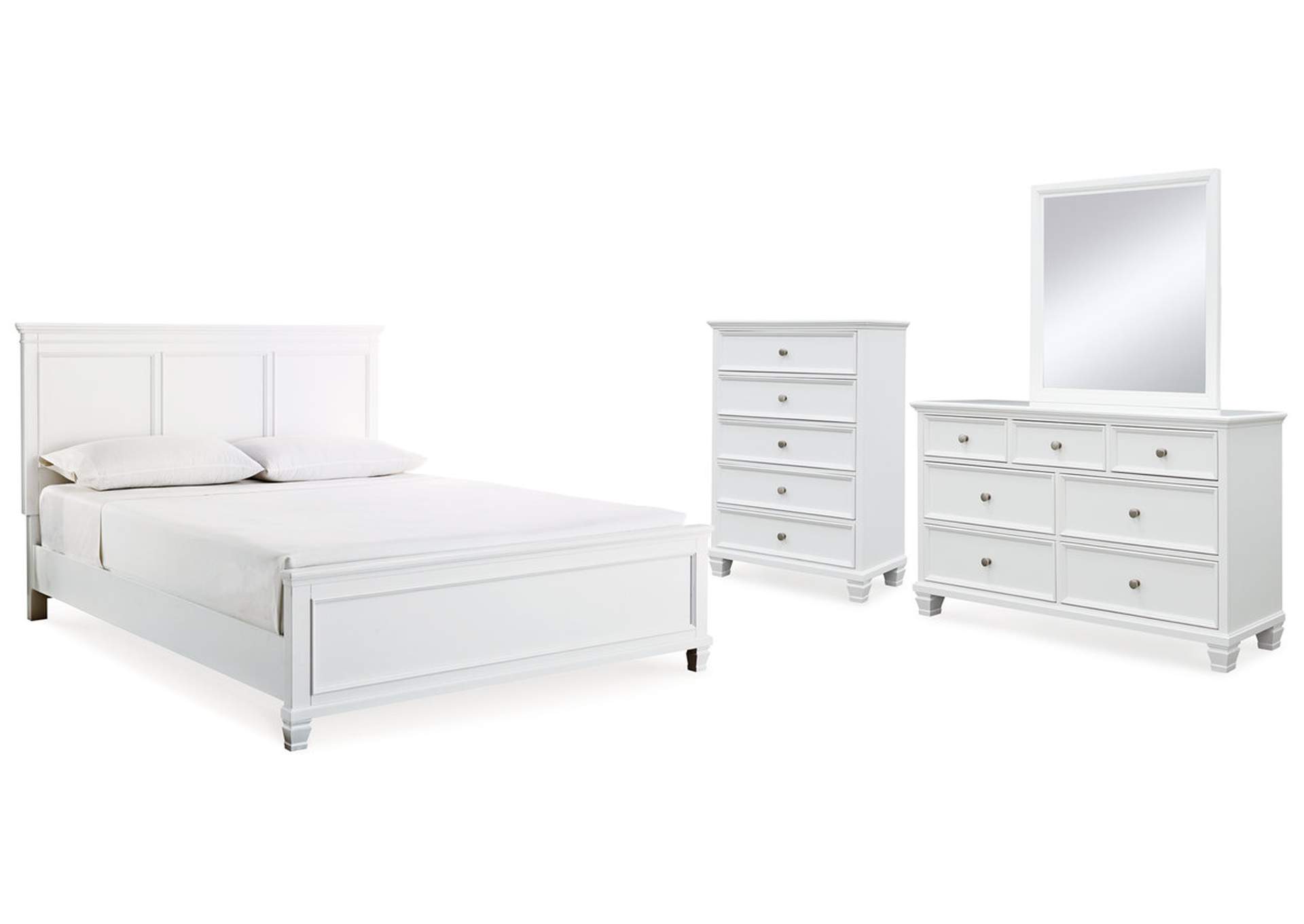 Fortman King Panel Bed with Mirrored Dresser and Chest,Signature Design By Ashley