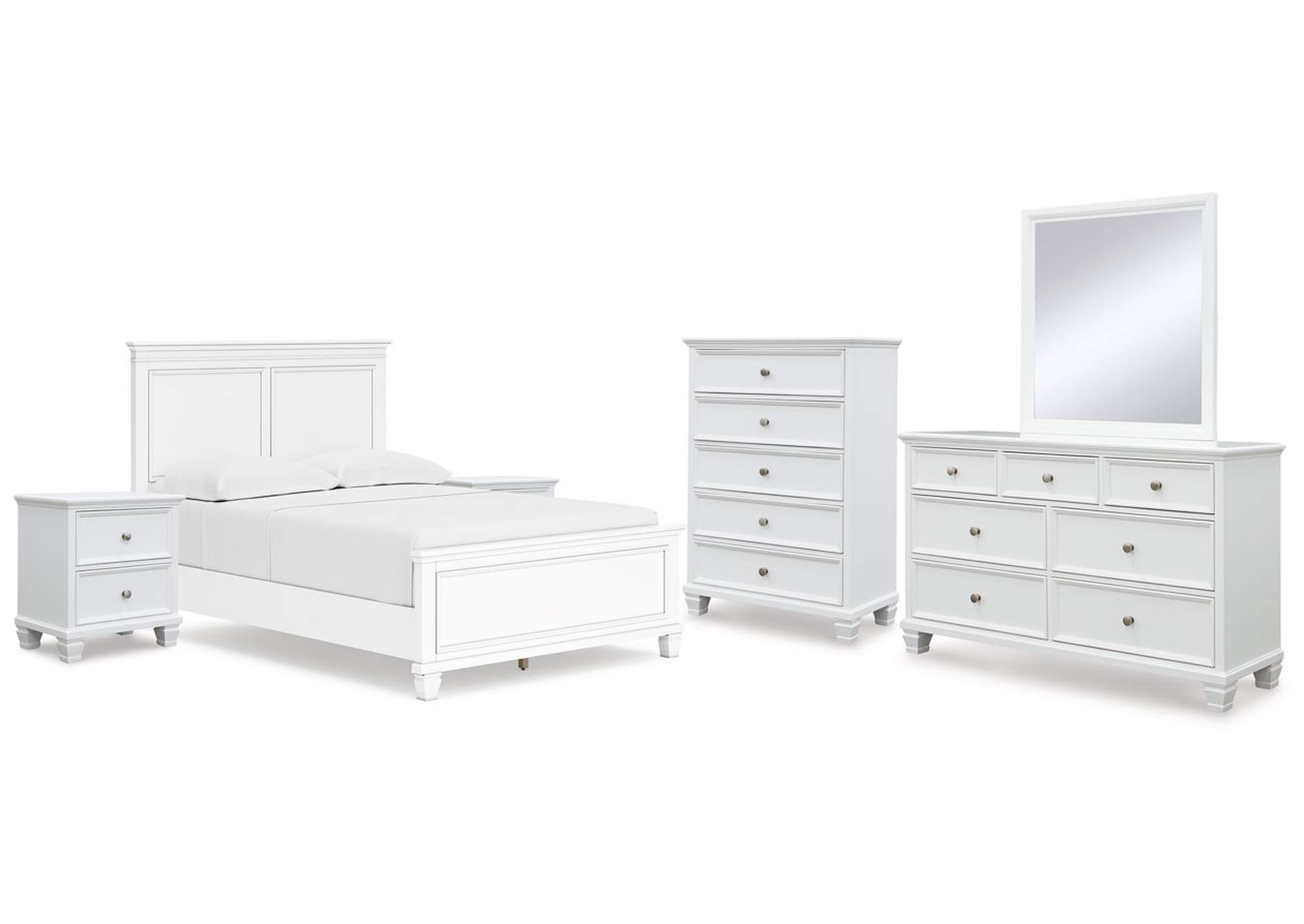 Fortman Full Panel Bed with Mirrored Dresser, Chest and 2 Nightstands,Signature Design By Ashley