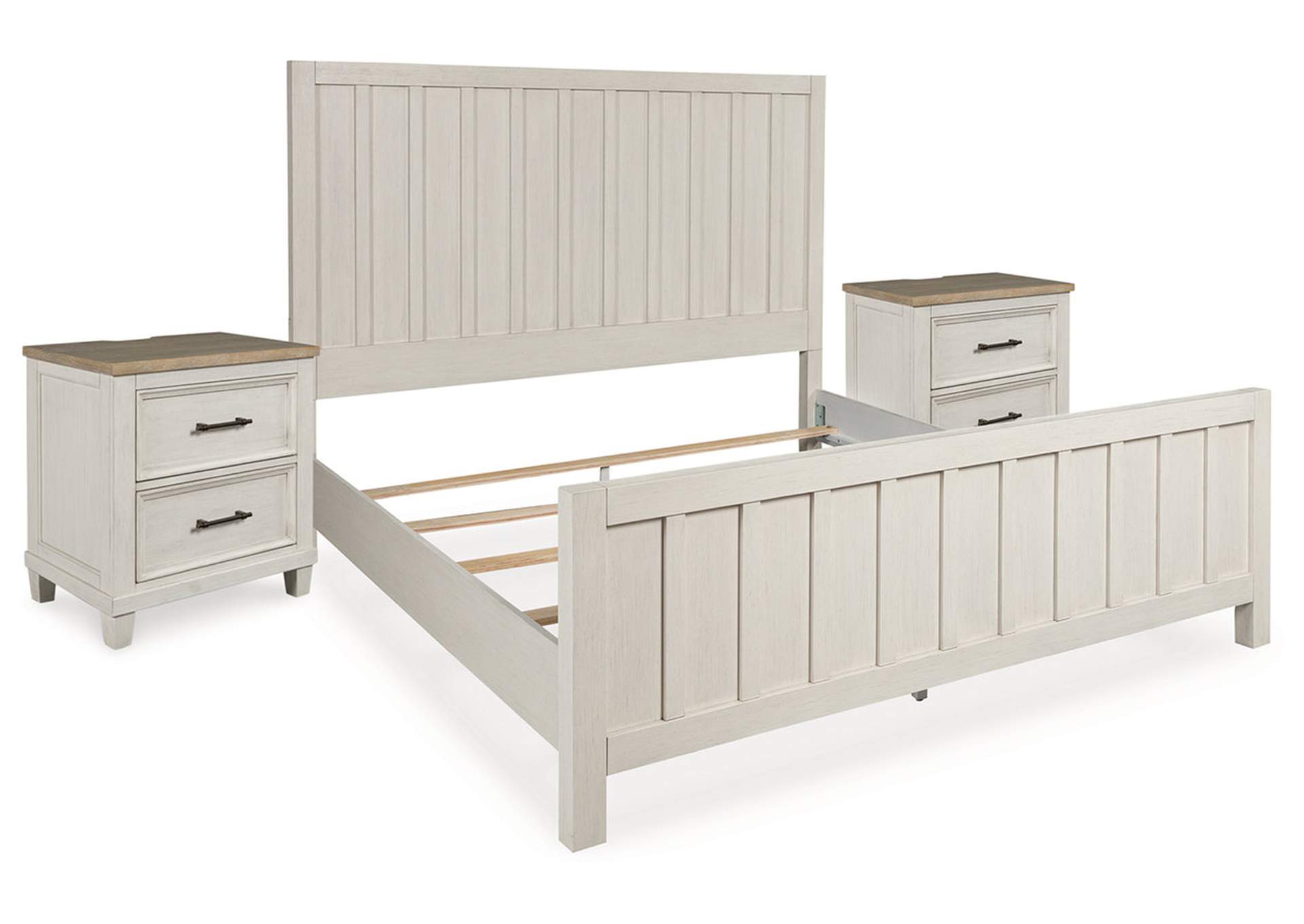 Shaybrock King Panel Bed with 2 Nightstands,Benchcraft