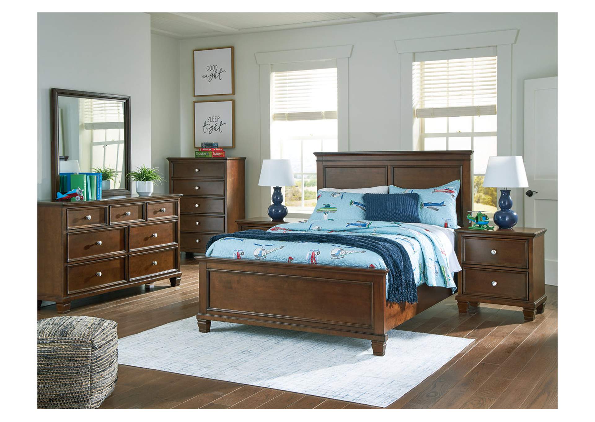 Danabrin Full Panel Bed with Mirrored Dresser, Chest and Nightstand,Signature Design By Ashley