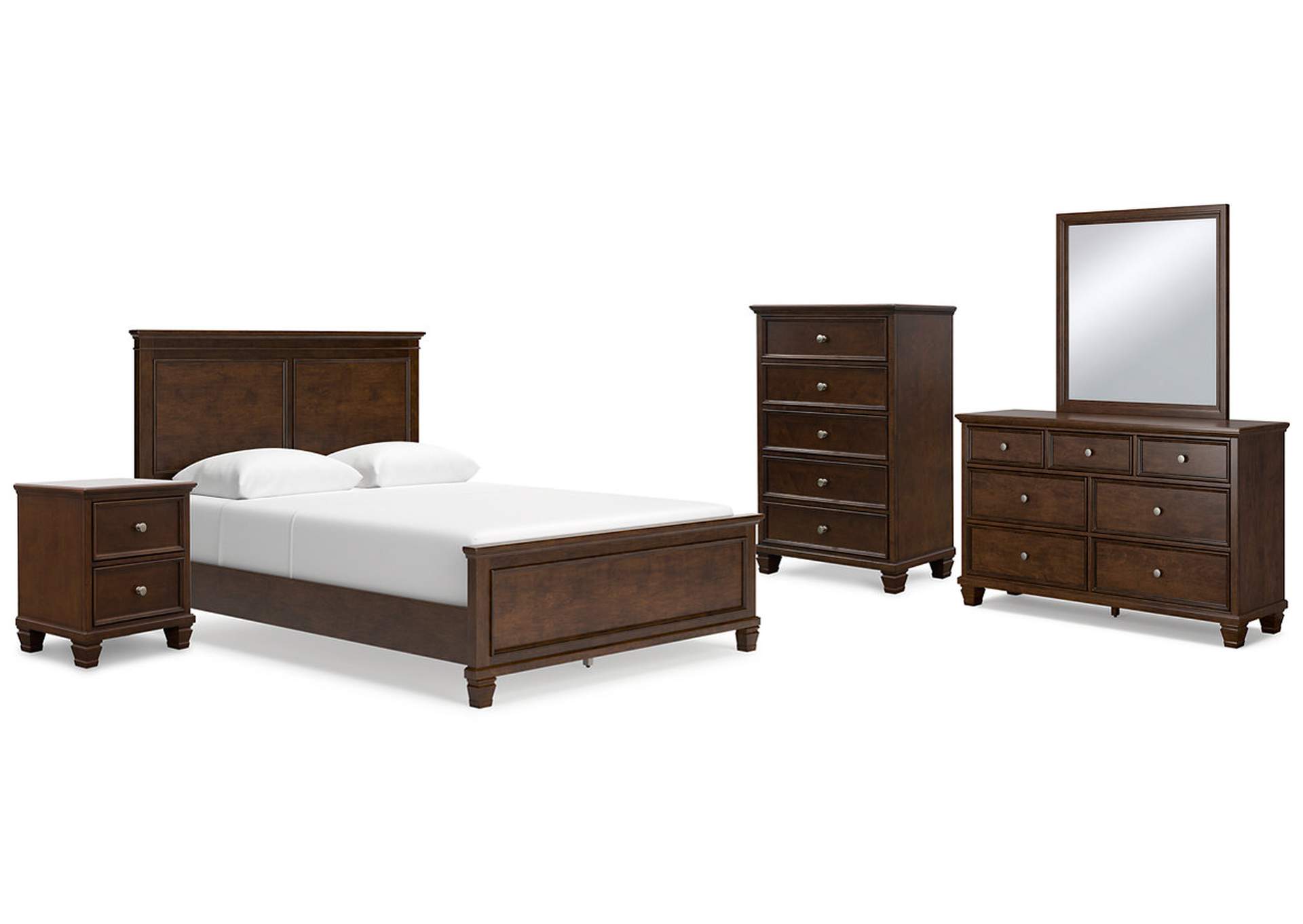 Danabrin Queen Panel Bed with Mirrored Dresser, Chest and Nightstand,Signature Design By Ashley