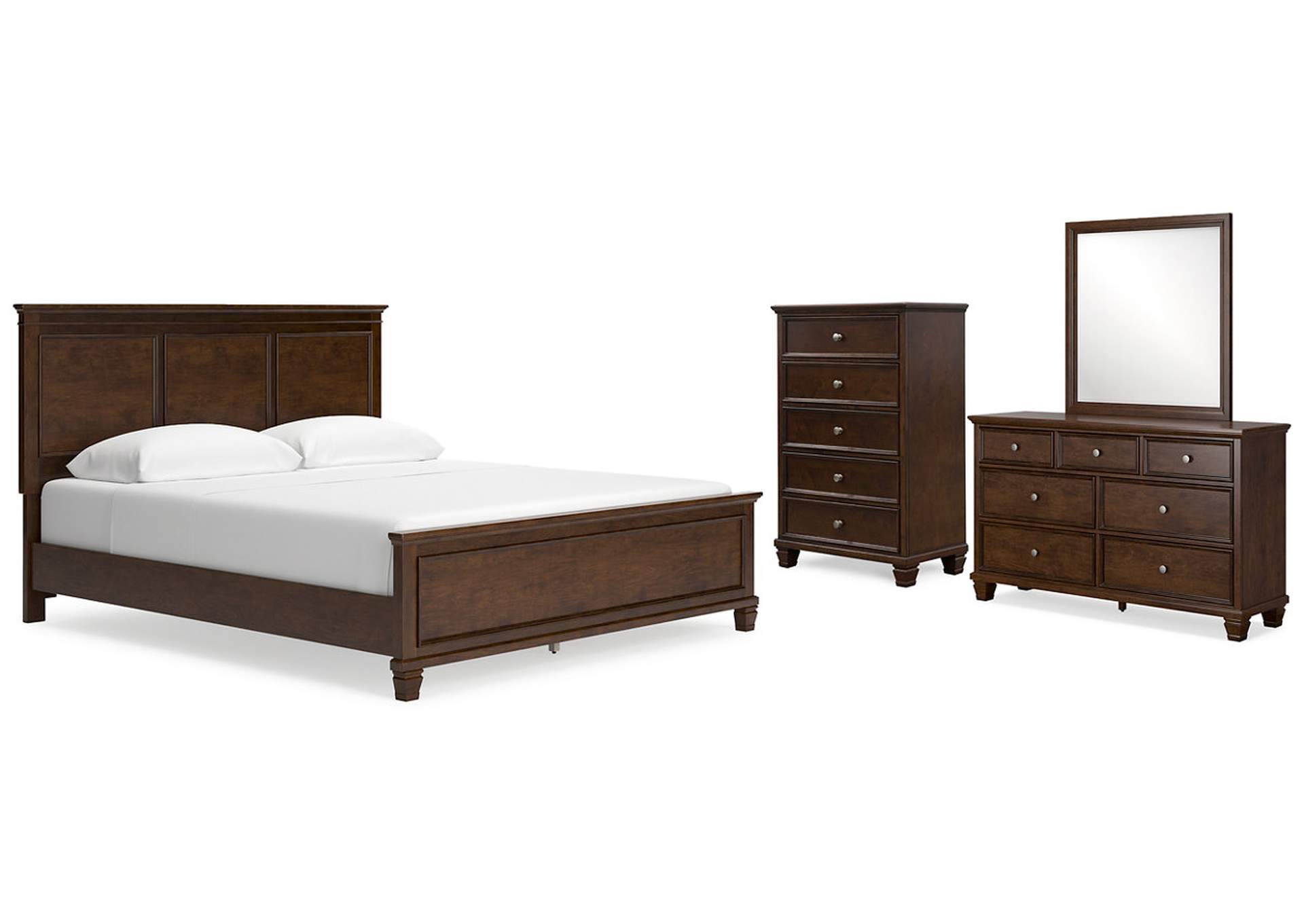 Danabrin California King Panel Bed with Mirrored Dresser and Chest,Signature Design By Ashley