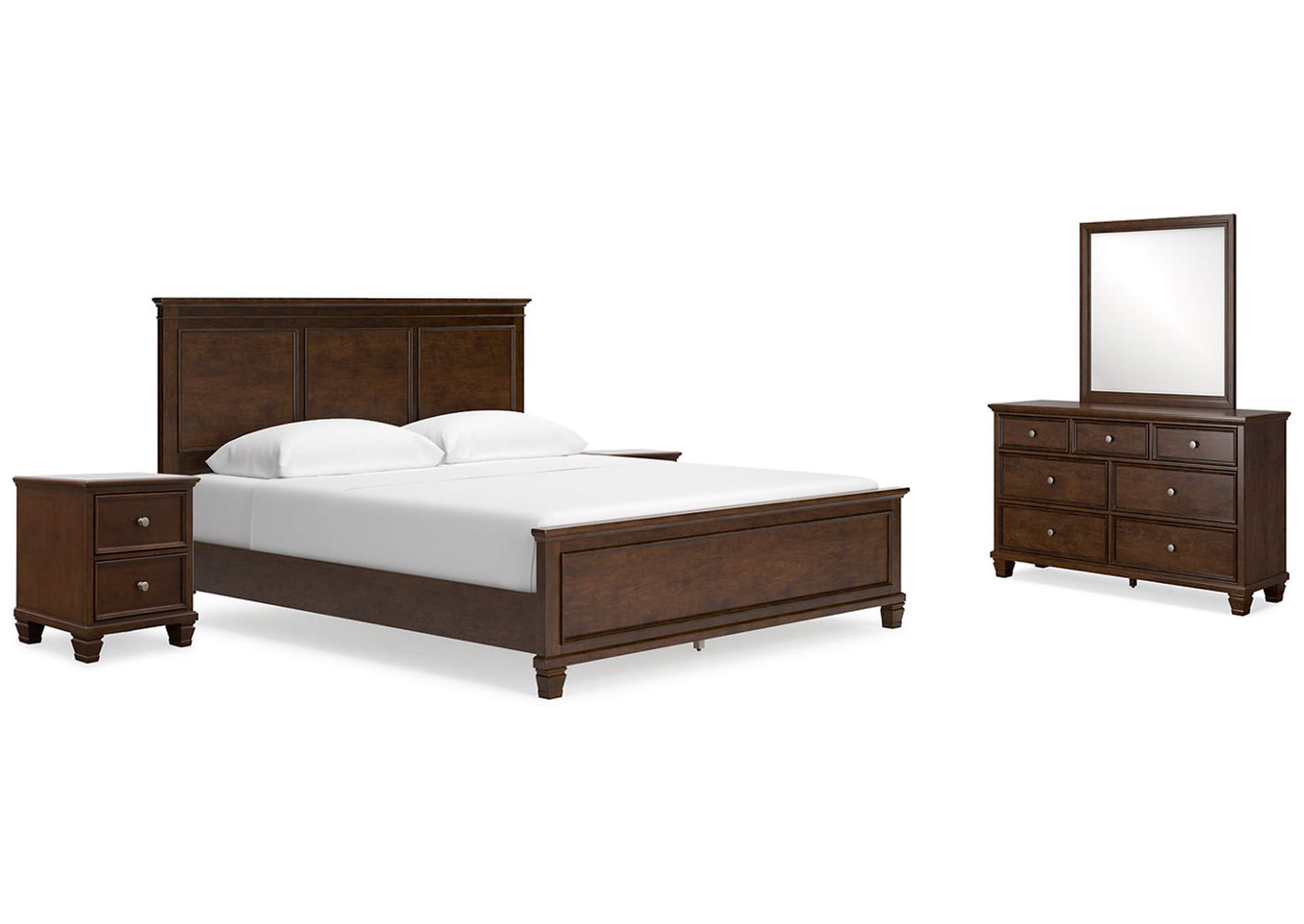 Danabrin California King Panel Bed with Mirrored Dresser and 2 Nightstands,Signature Design By Ashley