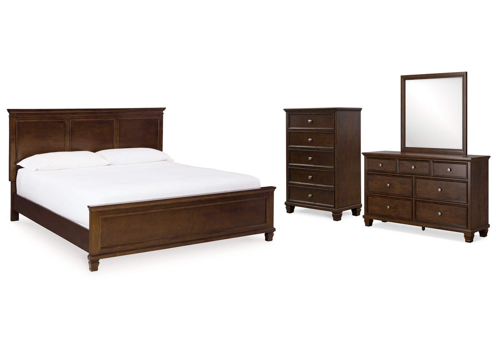 Danabrin King Panel Bed with Mirrored Dresser and Chest,Signature Design By Ashley