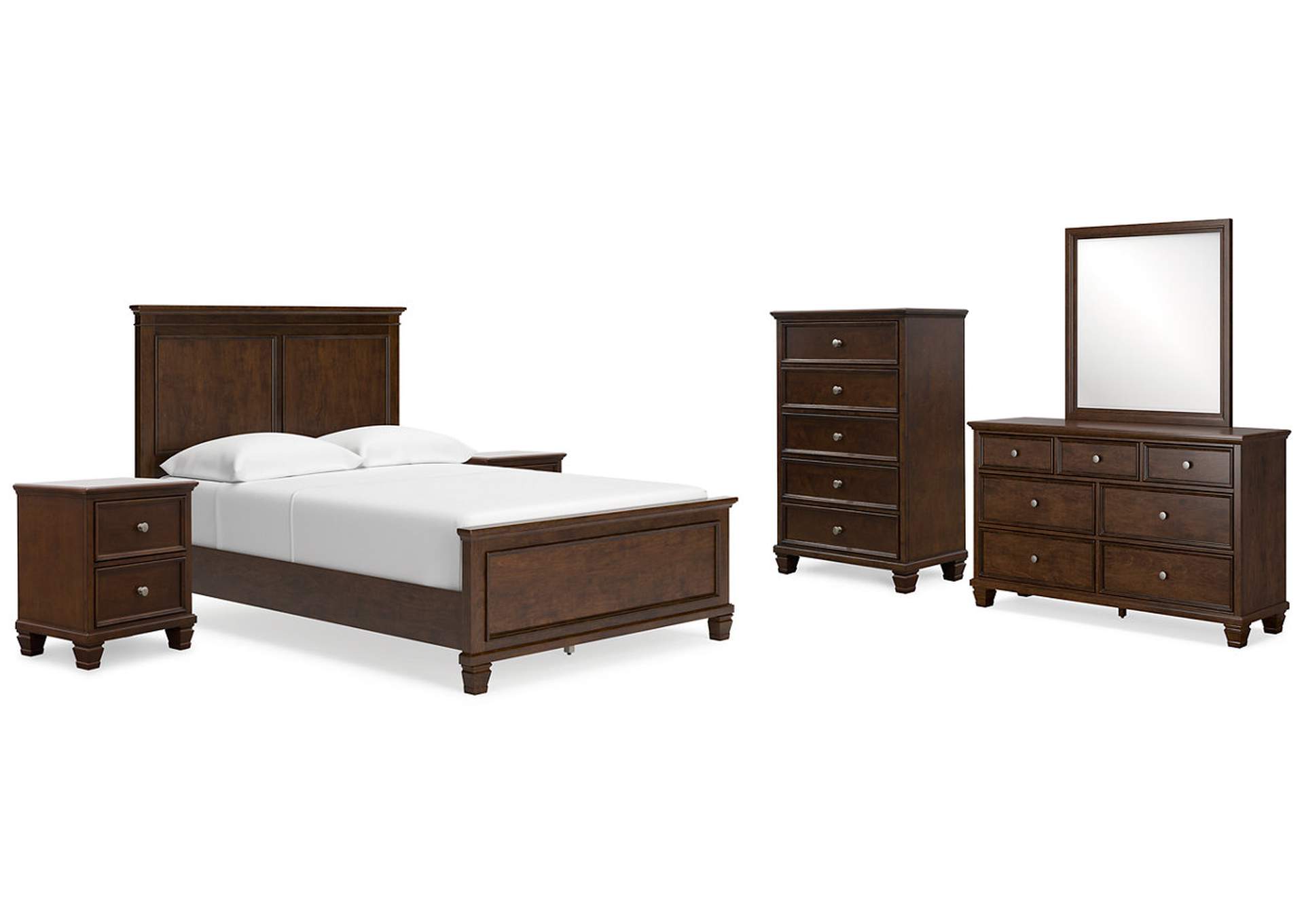 Danabrin Full Panel Bed with Mirrored Dresser, Chest and 2 Nightstands,Signature Design By Ashley