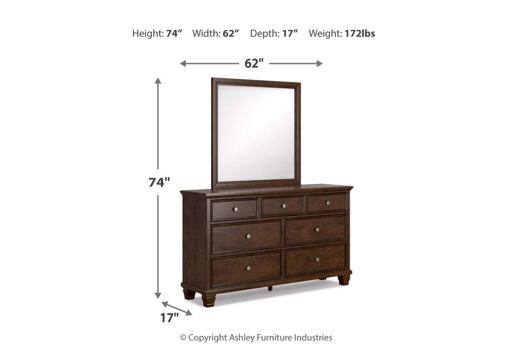 Danabrin Twin Panel Bed with Mirrored Dresser and Nightstand,Signature Design By Ashley