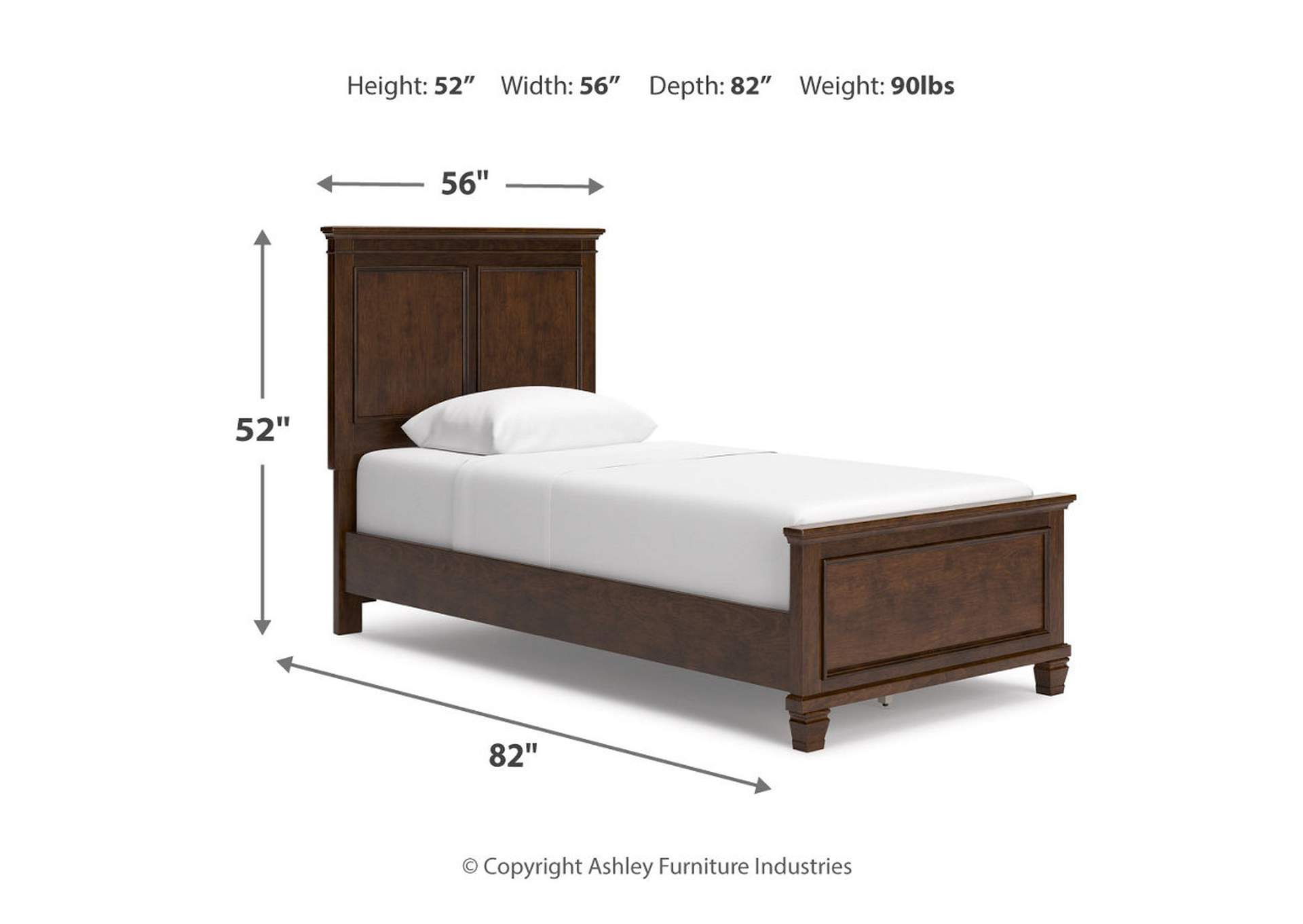 Danabrin Twin Panel Bed with Mirrored Dresser and Nightstand,Signature Design By Ashley