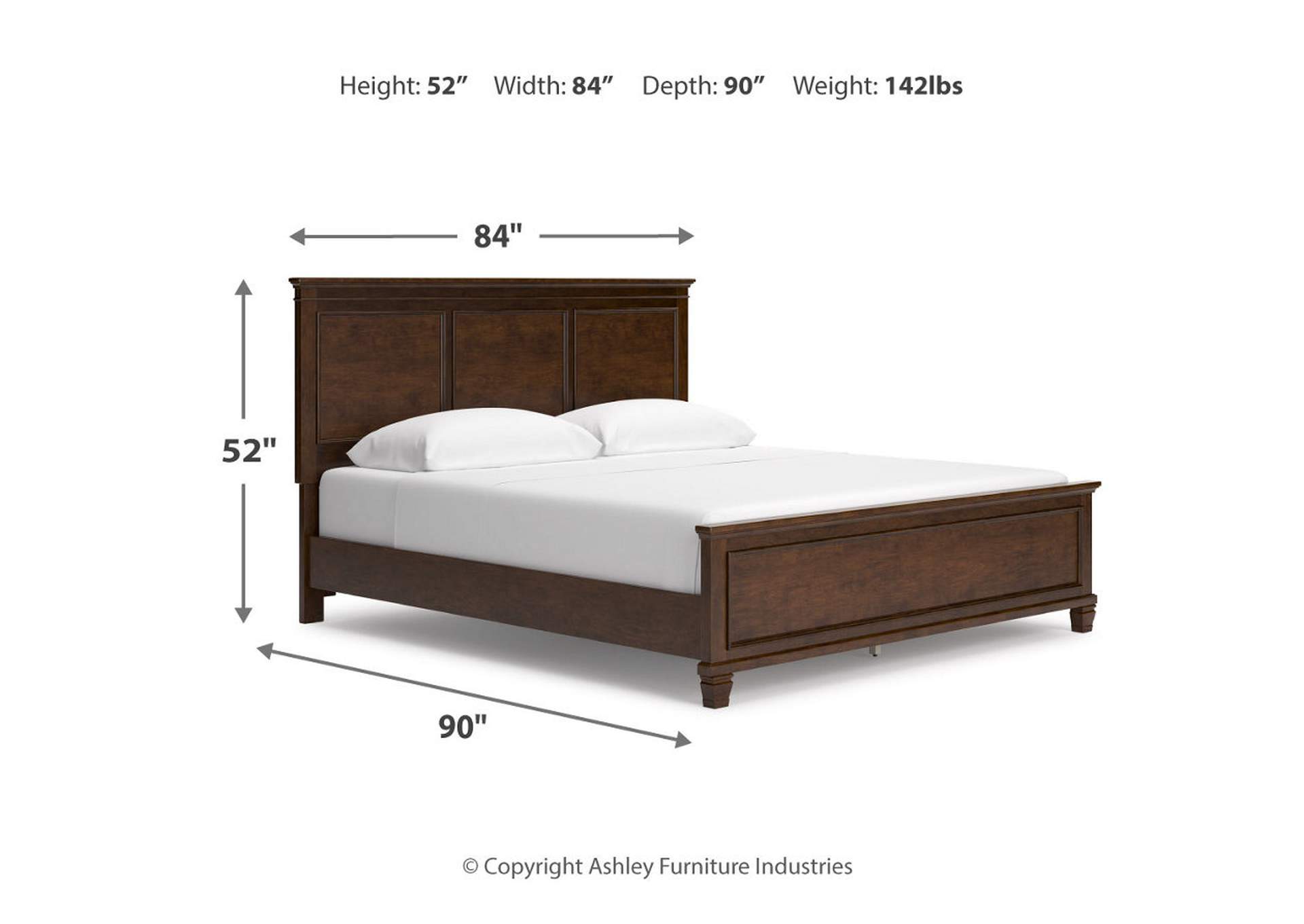 Danabrin California King Panel Bed with Mirrored Dresser and Nightstand,Signature Design By Ashley