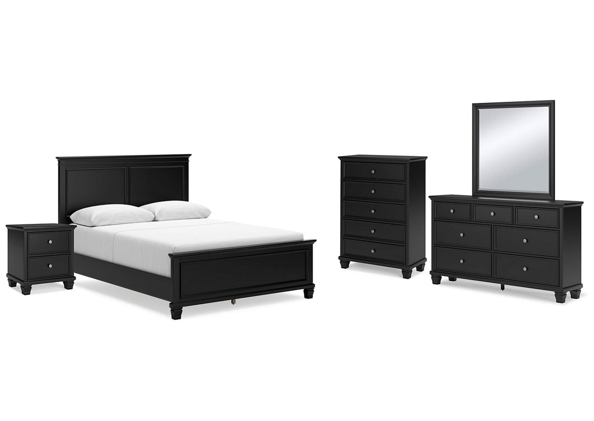 Lanolee Queen Panel Bed with Mirrored Dresser, Chest and Nightstand,Signature Design By Ashley