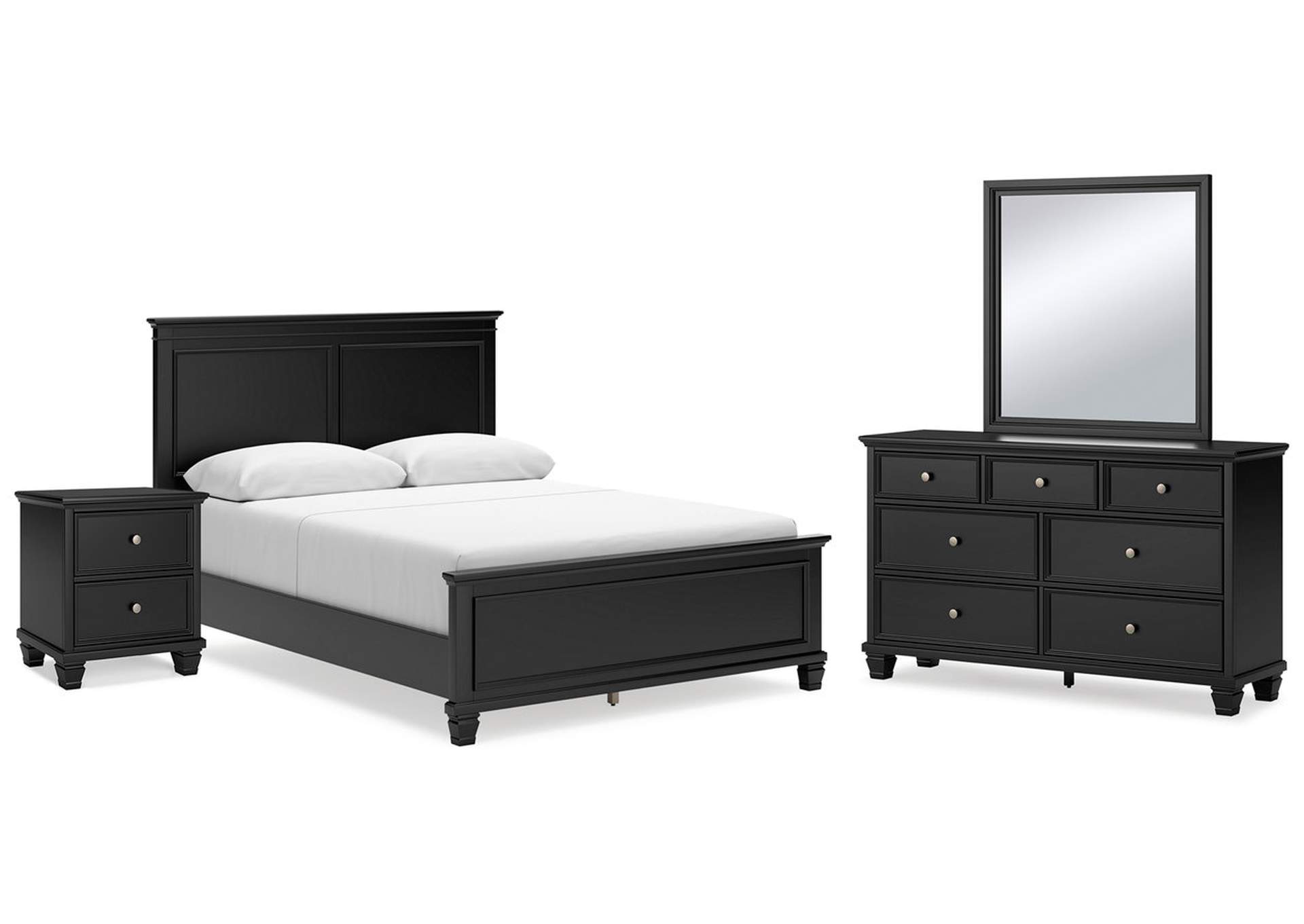 Lanolee Queen Panel Bed with Mirrored Dresser and Nightstand,Signature Design By Ashley