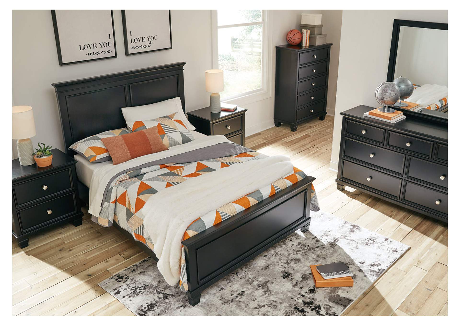 Lanolee Full Panel Bed with Mirrored Dresser, Chest and 2 Nightstands,Signature Design By Ashley