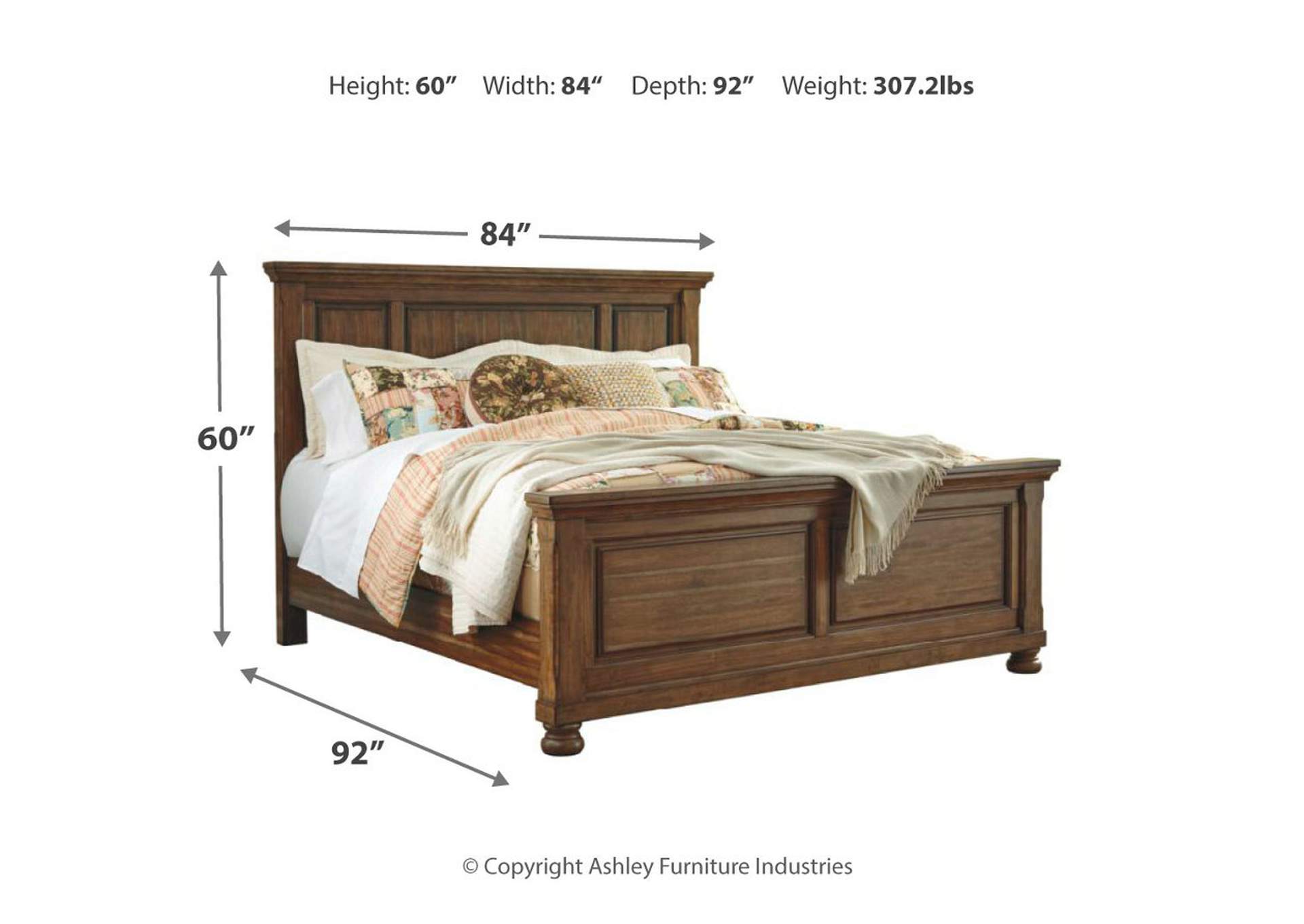 Flynnter King Panel Bed with Mirrored Dresser, Chest and Nightstand,Signature Design By Ashley
