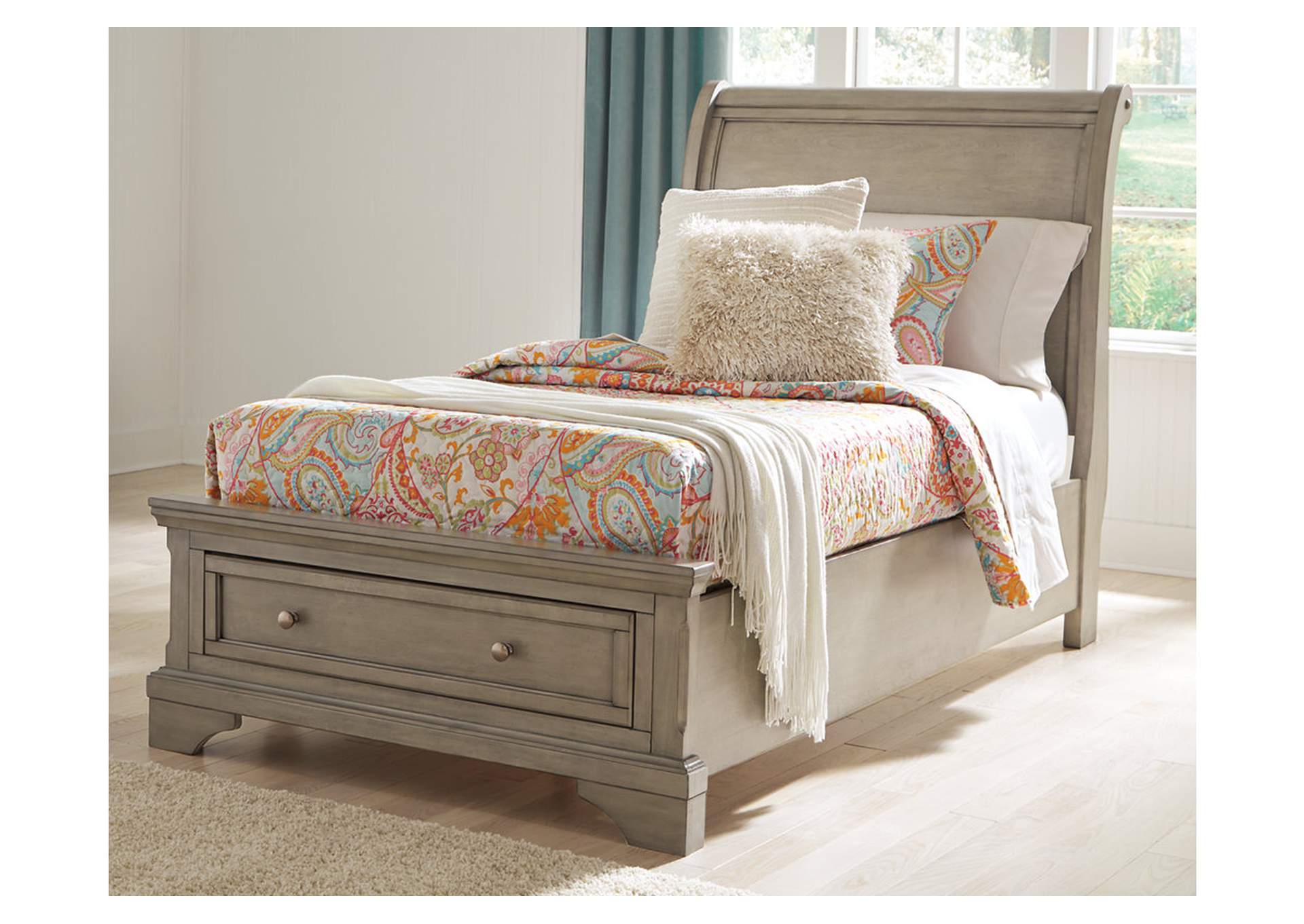 Lettner Twin Sleigh Bed with 1 Storage Drawer,Signature Design By Ashley