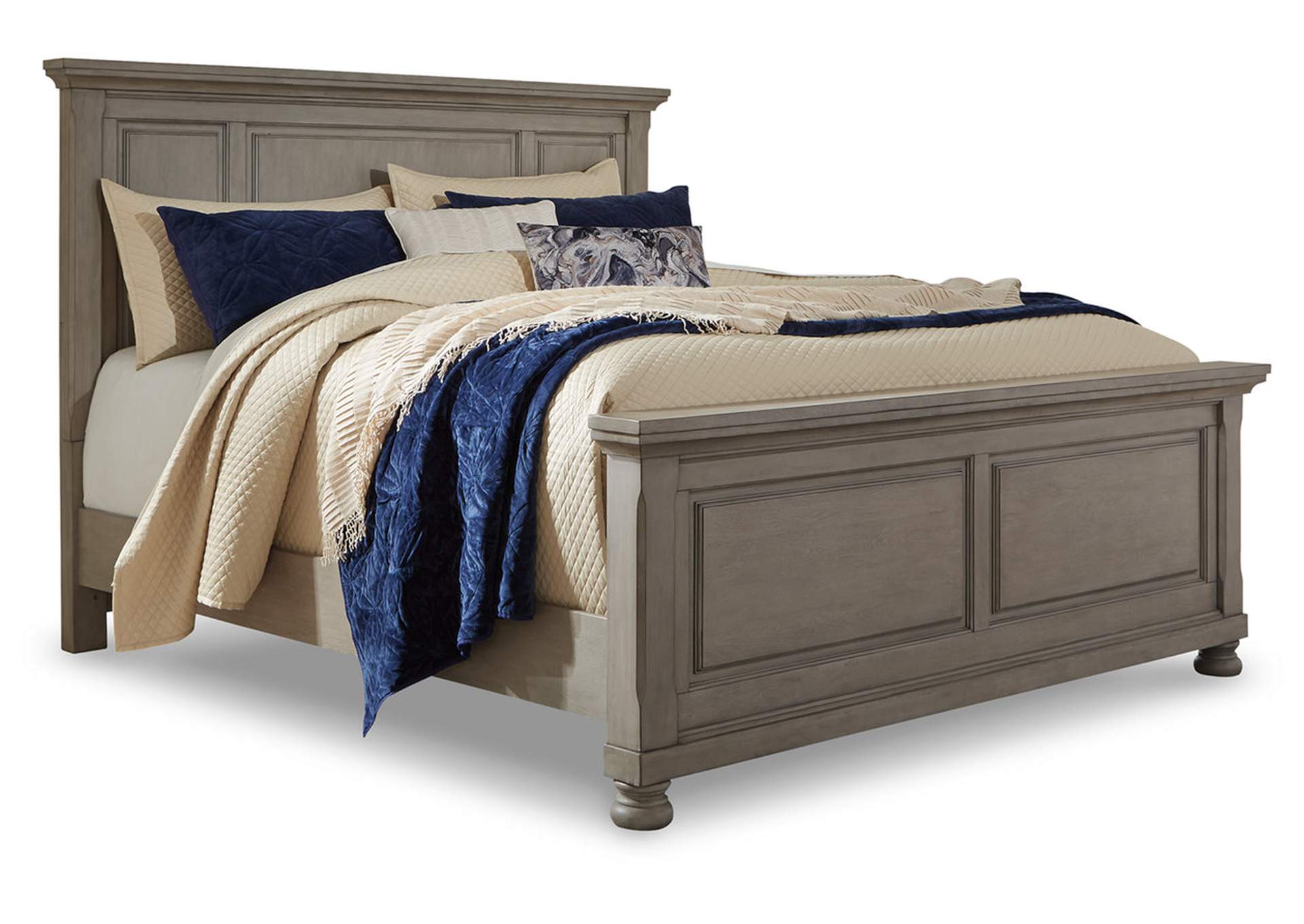 Lettner California King Panel Bed with Mirrored Dresser, Chest and 2 Nightstands,Signature Design By Ashley