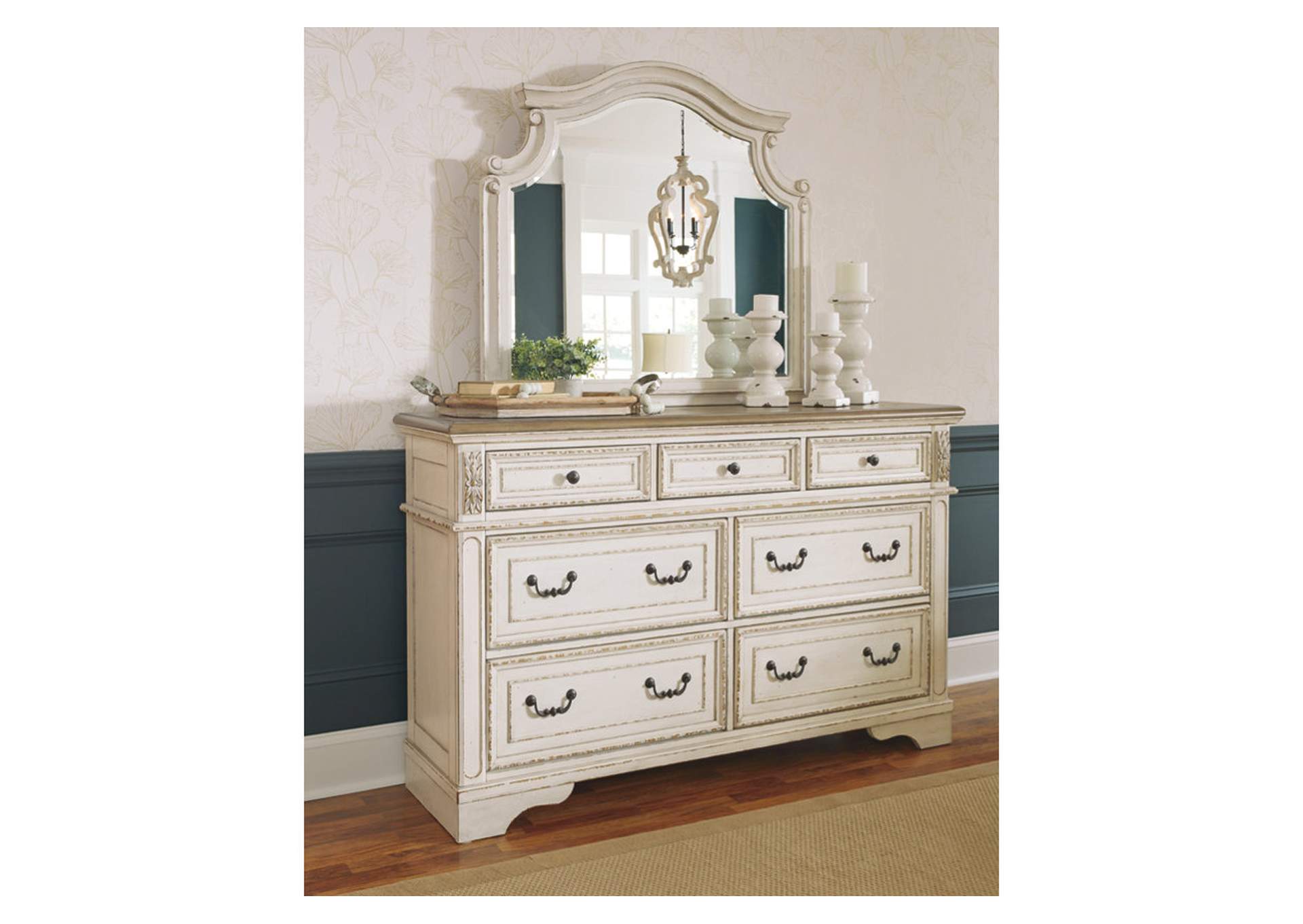 Realyn Queen Sleigh Bed with Mirrored Dresser and 2 Nightstands,Signature Design By Ashley