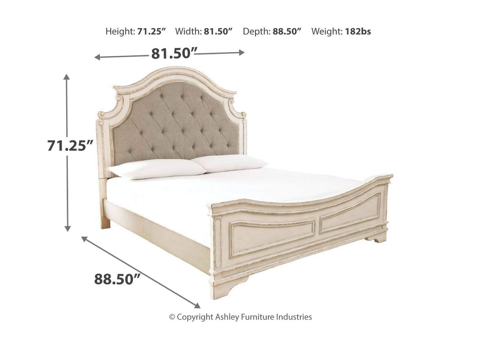 Realyn Queen Upholstered Panel Bed with Mirrored Dresser,Signature Design By Ashley