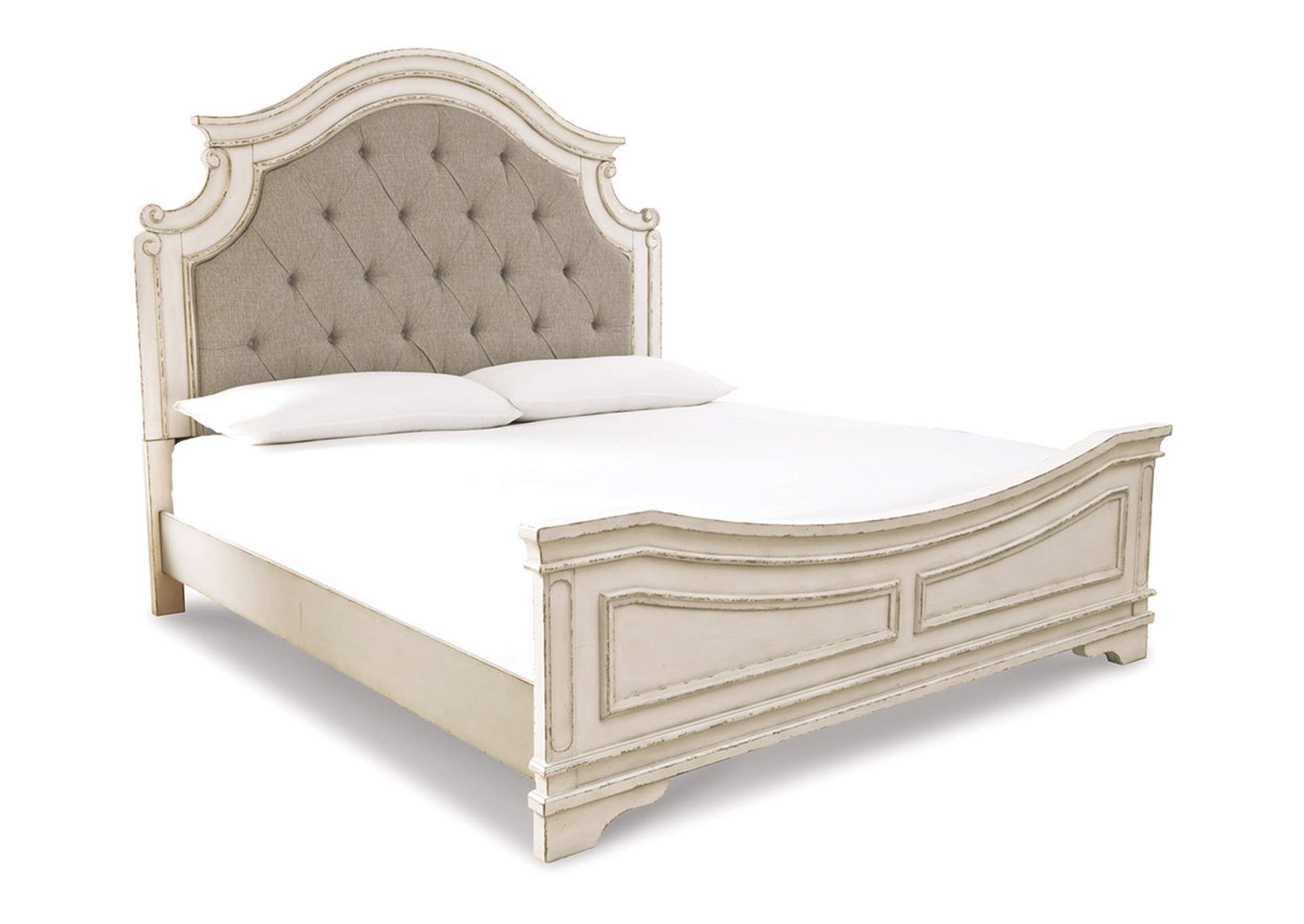 Realyn Queen Upholstered Panel Bed with Mirrored Dresser and 2 Nightstands,Signature Design By Ashley