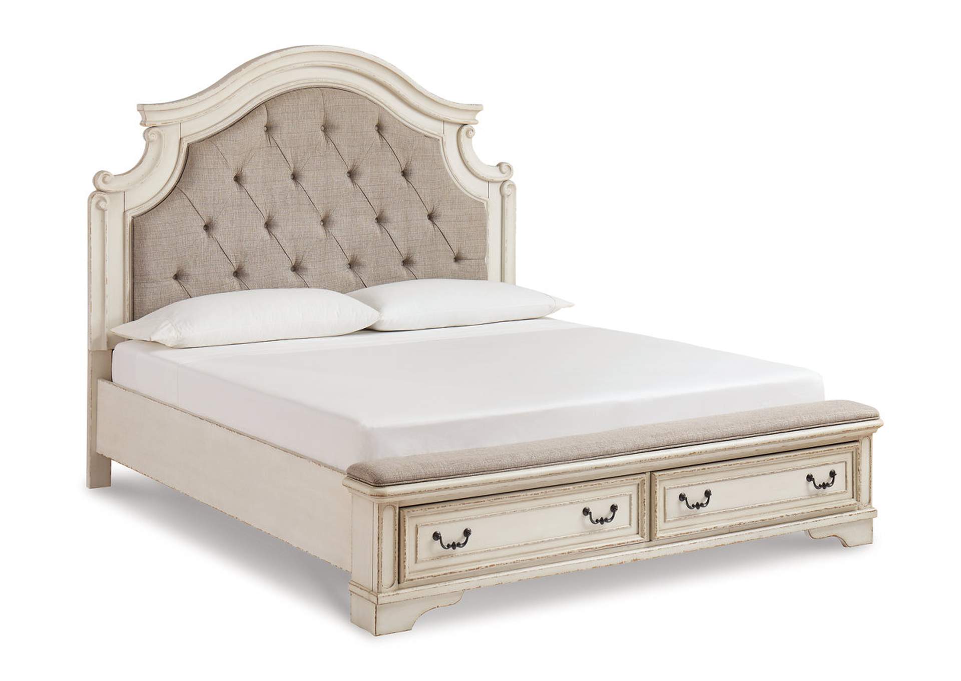 Realyn Queen Upholstered Bed with Mirrored Dresser and Chest,Signature Design By Ashley
