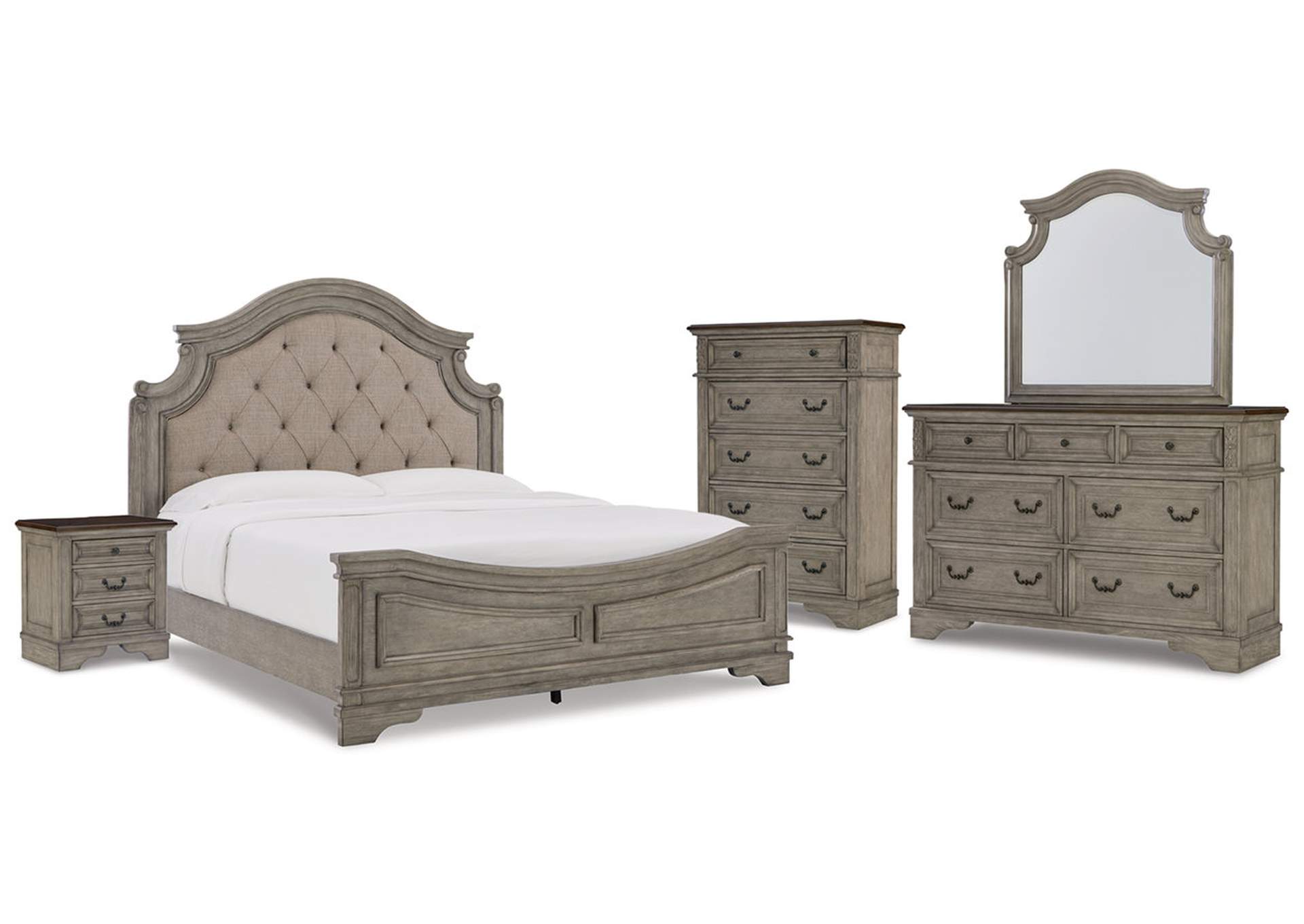 Lodenbay California King Panel Bed with Mirrored Dresser, Chest and Nightstand,Signature Design By Ashley