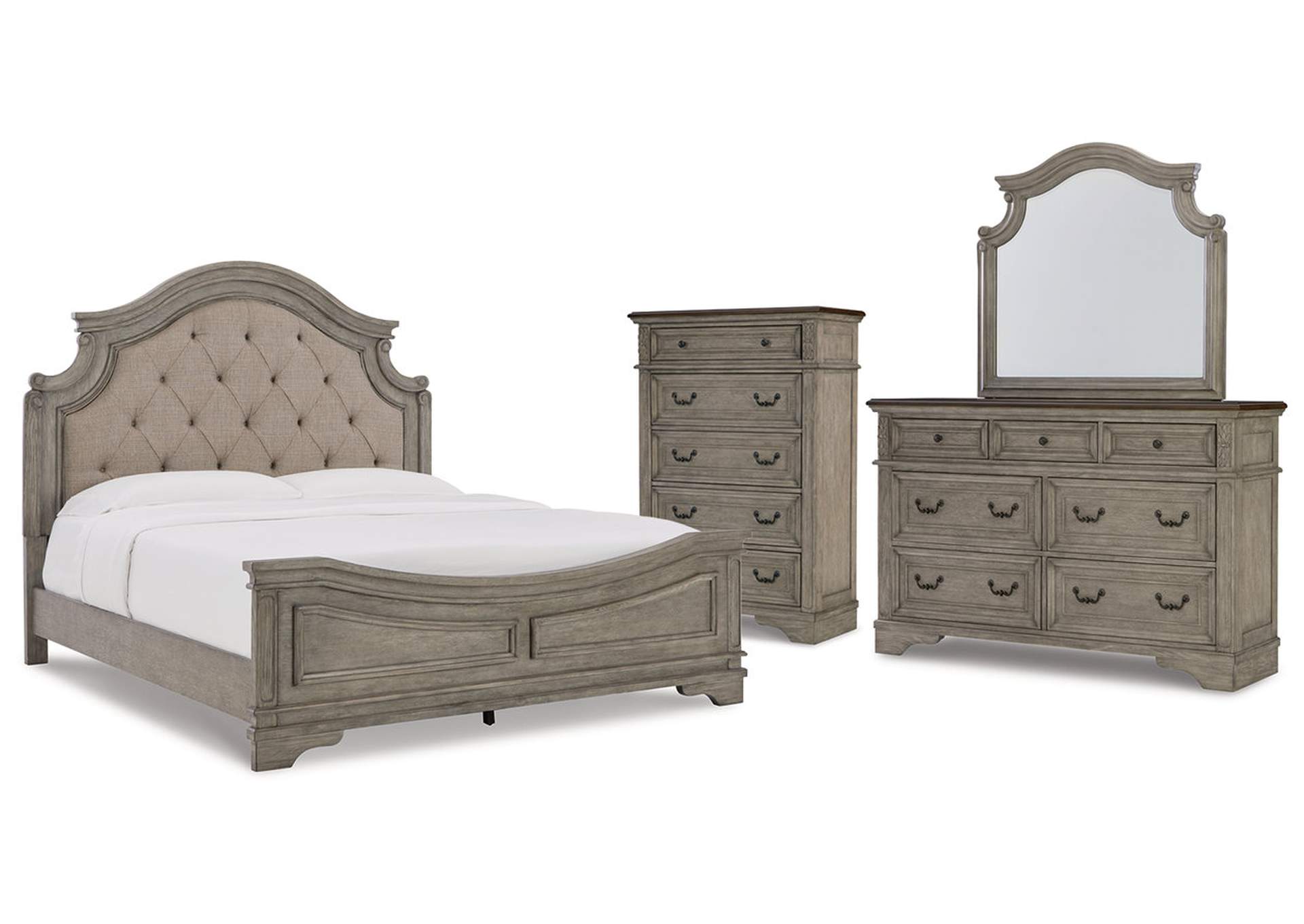 Lodenbay California King Panel Bed with Mirrored Dresser and Chest,Signature Design By Ashley