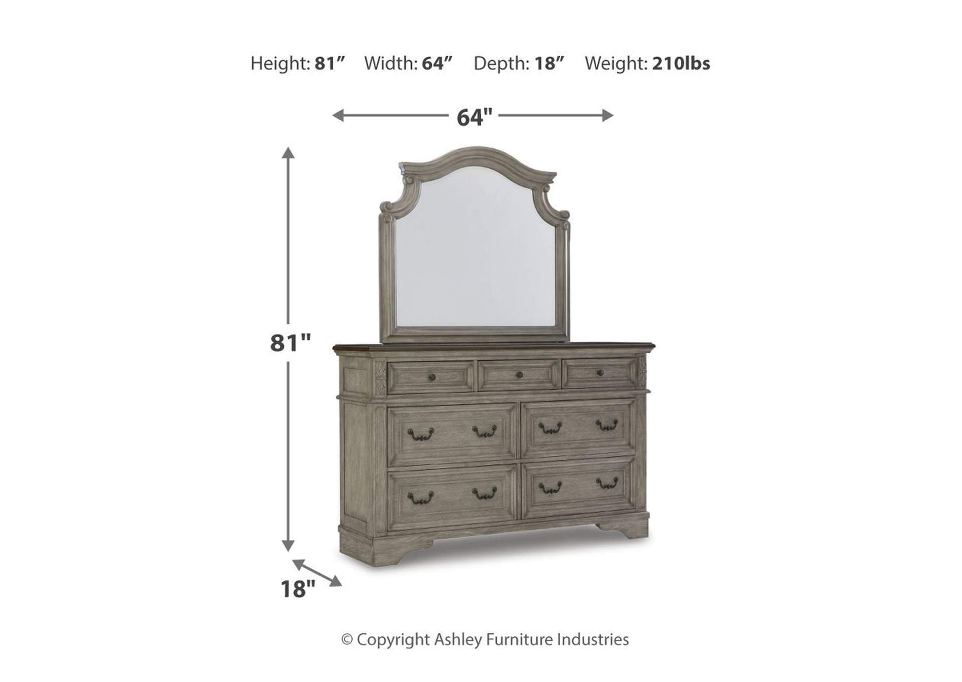 Lodenbay Queen Upholstered Panel Bed, Dresser, Mirror, Chest and Nightstand,Signature Design By Ashley