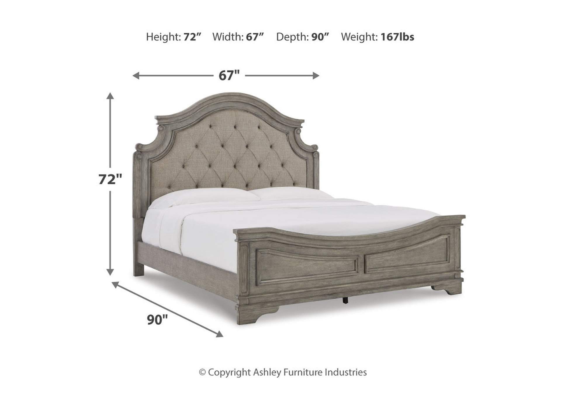 Lodenbay Queen Upholstered Panel Bed, Dresser, Mirror, Chest and Nightstand,Signature Design By Ashley