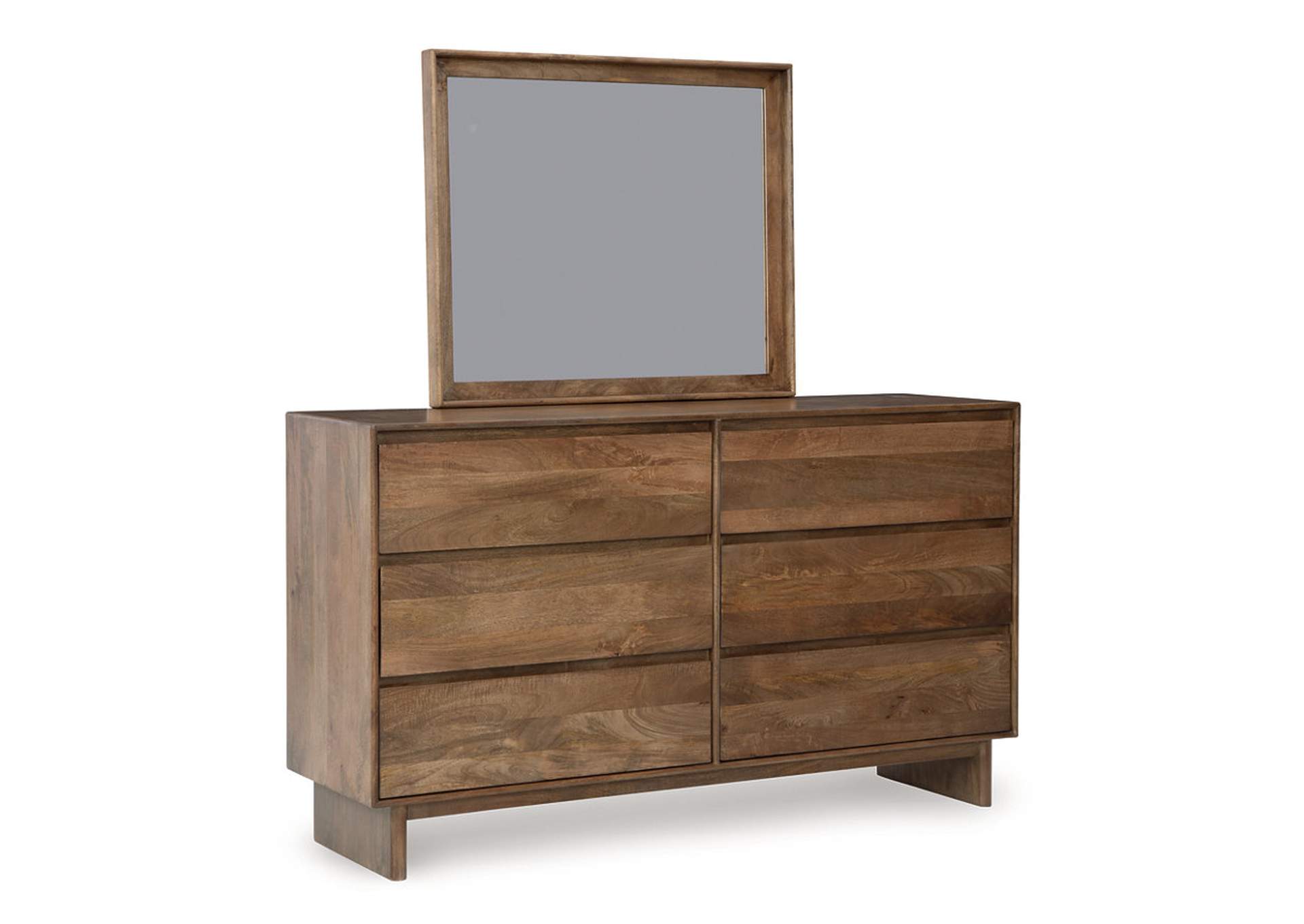 Isanti King Panel Bed with Mirrored Dresser, Chest and Nightstand,Millennium