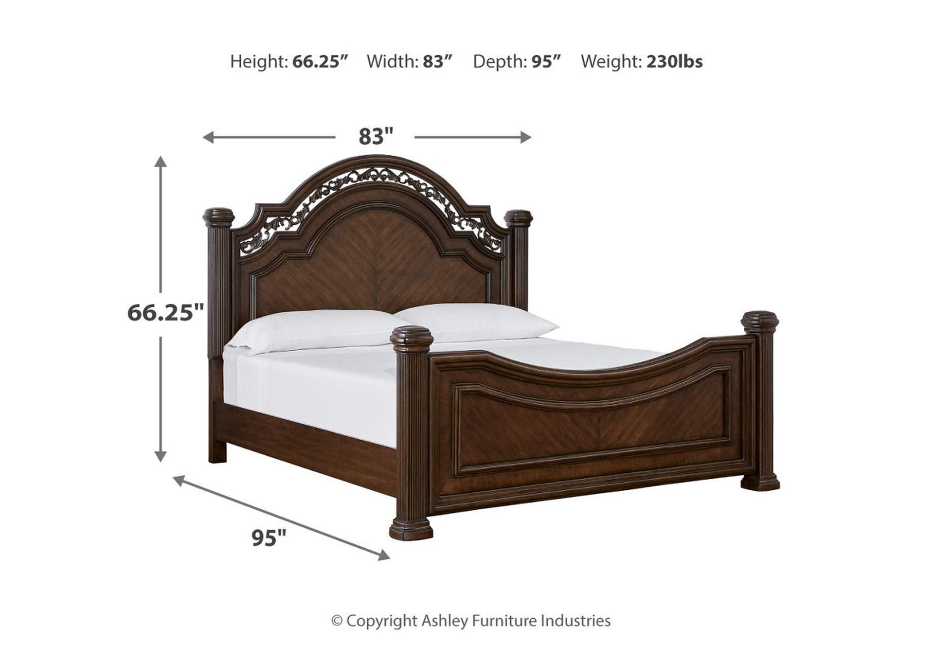 Lavinton King Poster Bed with Mirrored Dresser,Signature Design By Ashley