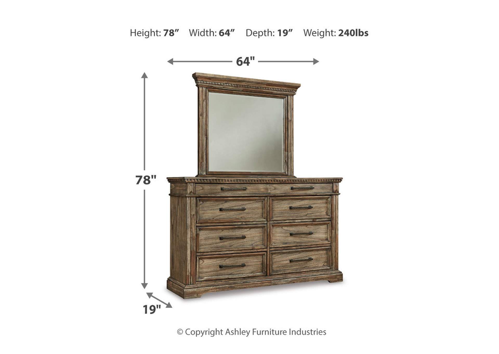 Markenburg Queen Panel Bed with Mirrored Dresser,Signature Design By Ashley