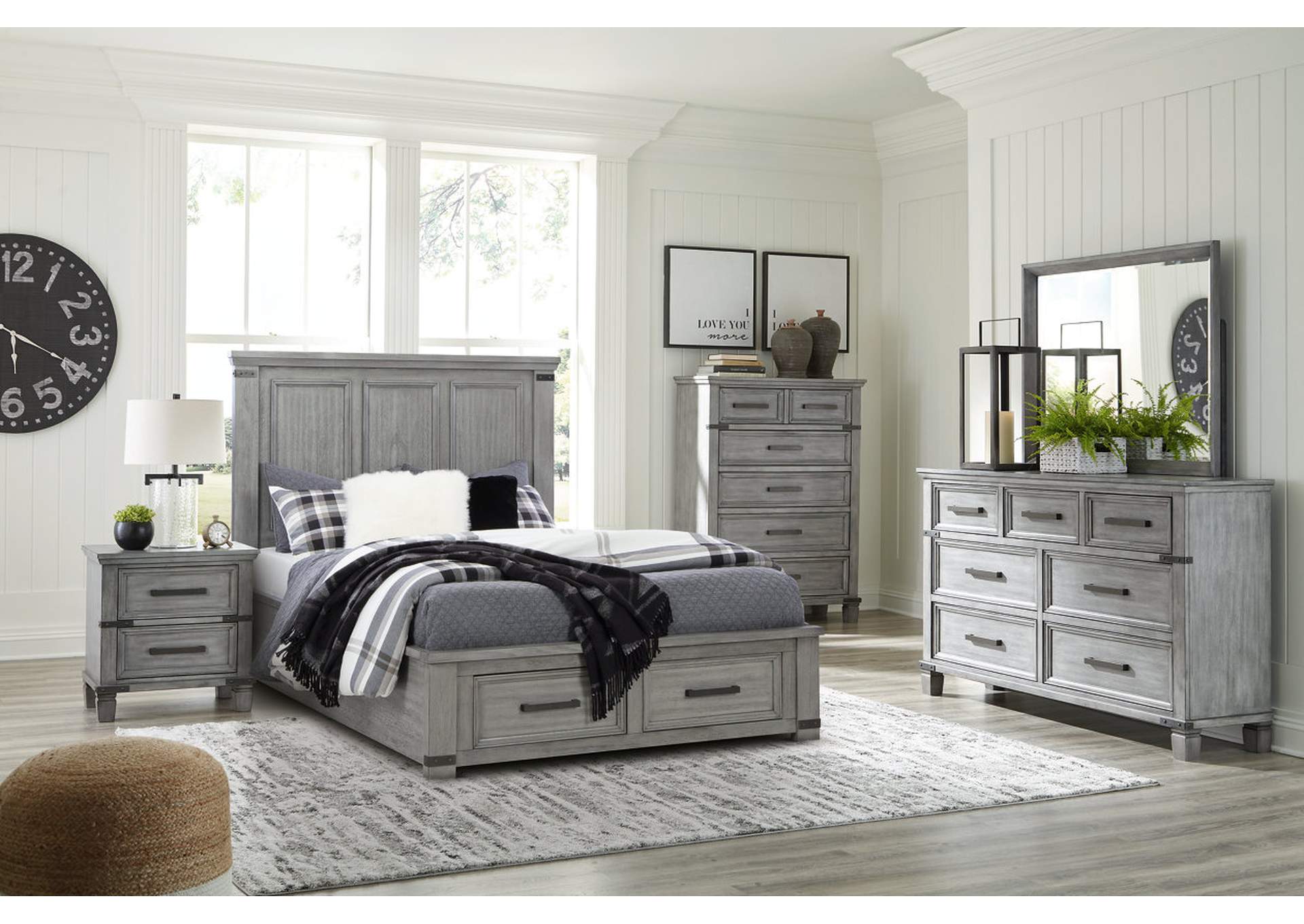 Russelyn Queen Panel Storage Bed, Dresser, Mirror, Chest and 2 Nightstands,Signature Design By Ashley