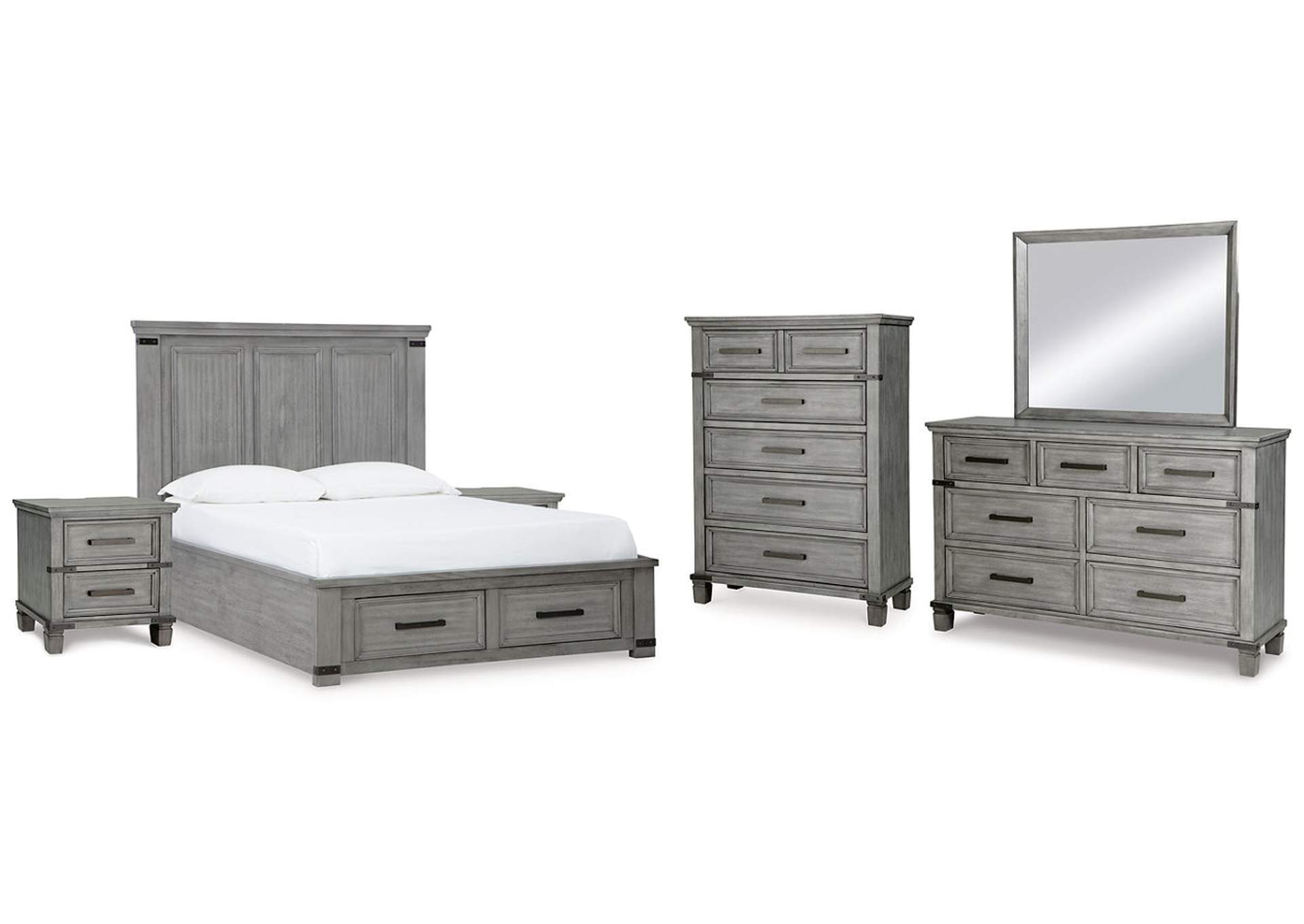 Russelyn Queen Panel Storage Bed, Dresser, Mirror, Chest and 2 Nightstands,Signature Design By Ashley